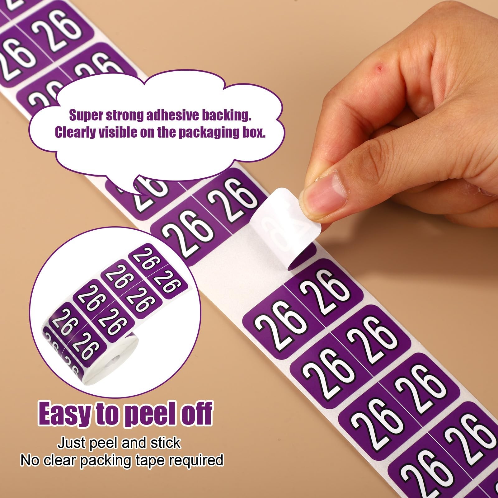 500pcs 2026 Year Stickers, 3/4×1-1/2 Inch 0.75×1.5in/1.9×3.8cm, Dark Purple