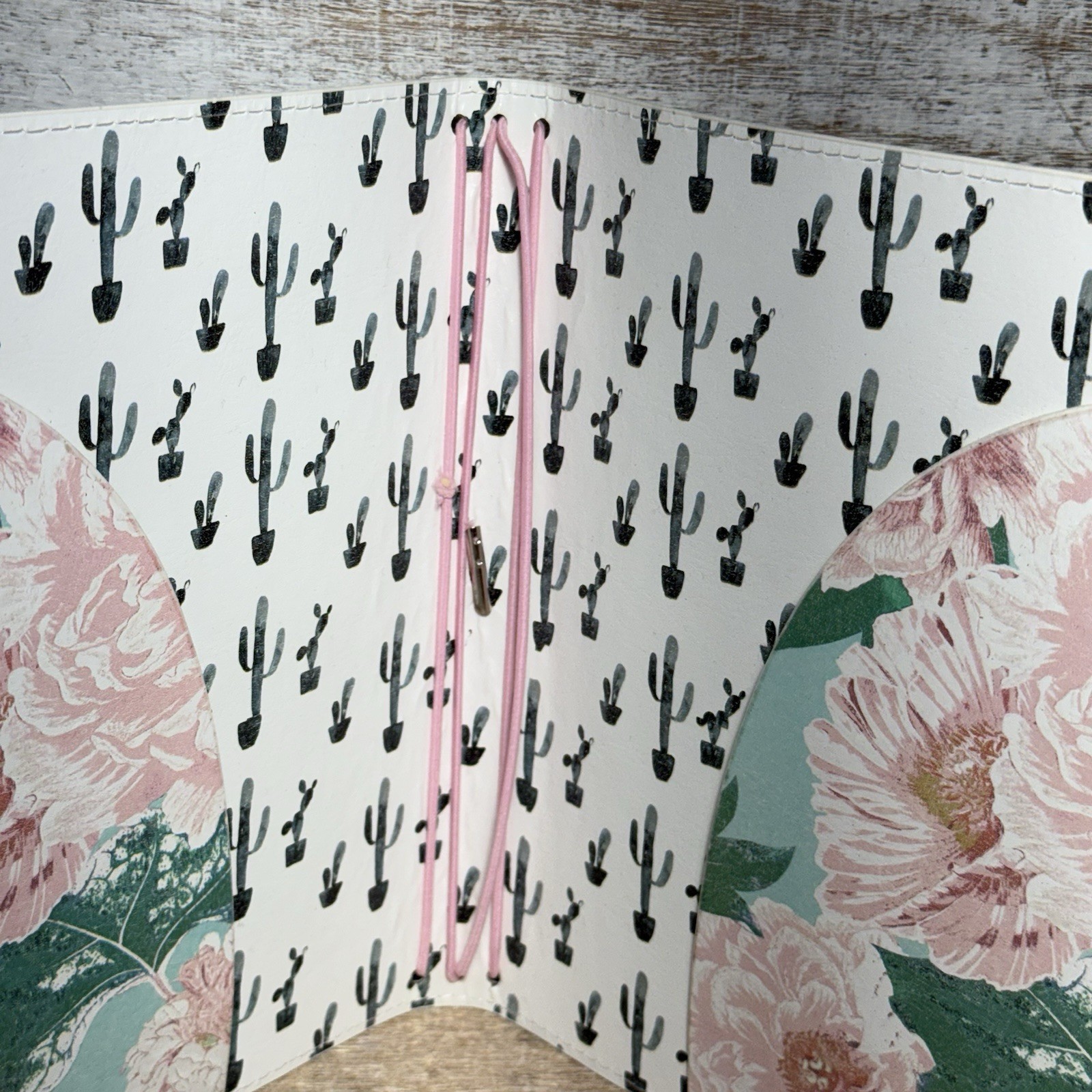 Unbranded Assorted Florals, Cactus Inside Journal Cover Pink, Green 6 1/2″x8″