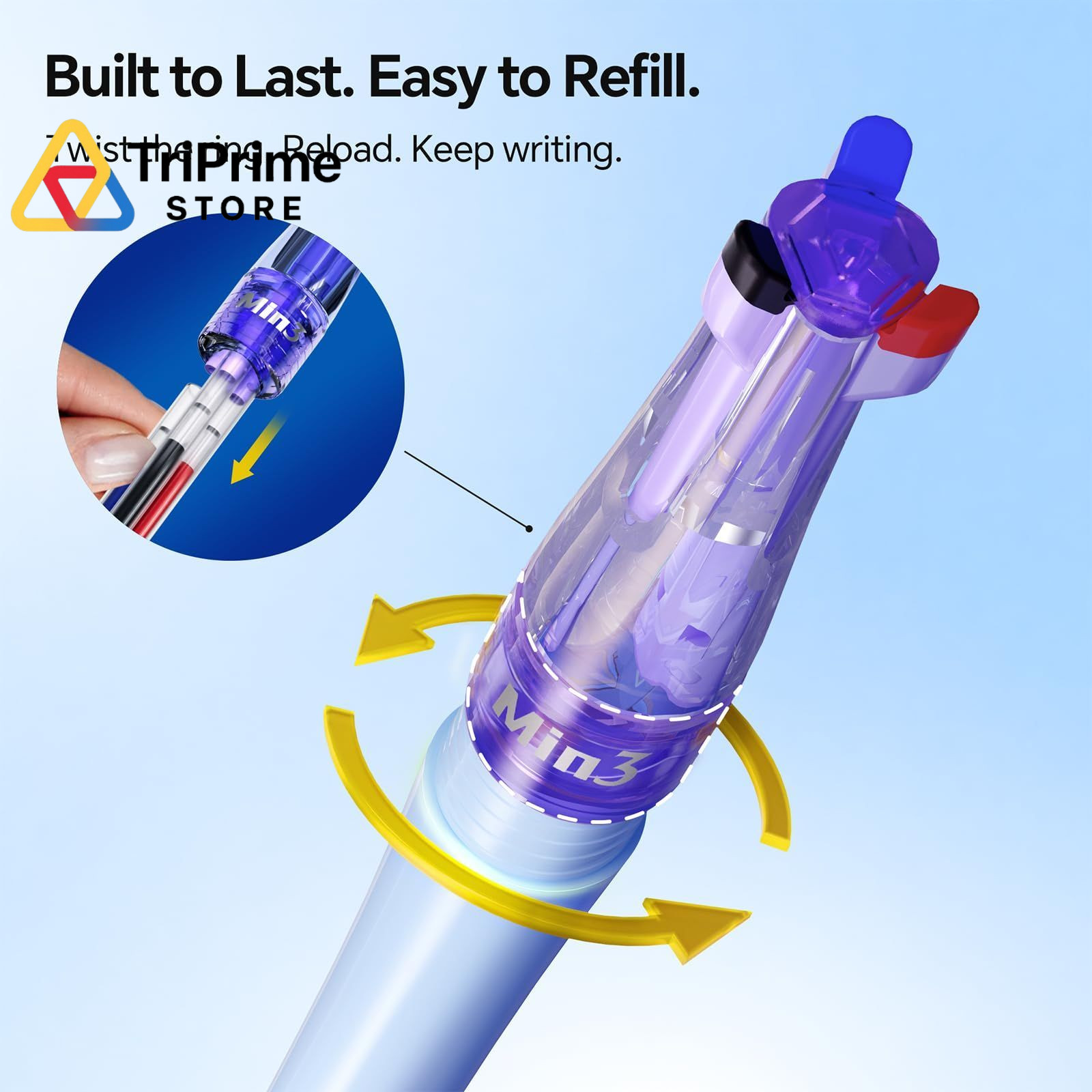 WRITECH Retractable Gel Ink Pens: 0.5mm Fine 1 Count (Pack of 4), Multicolor