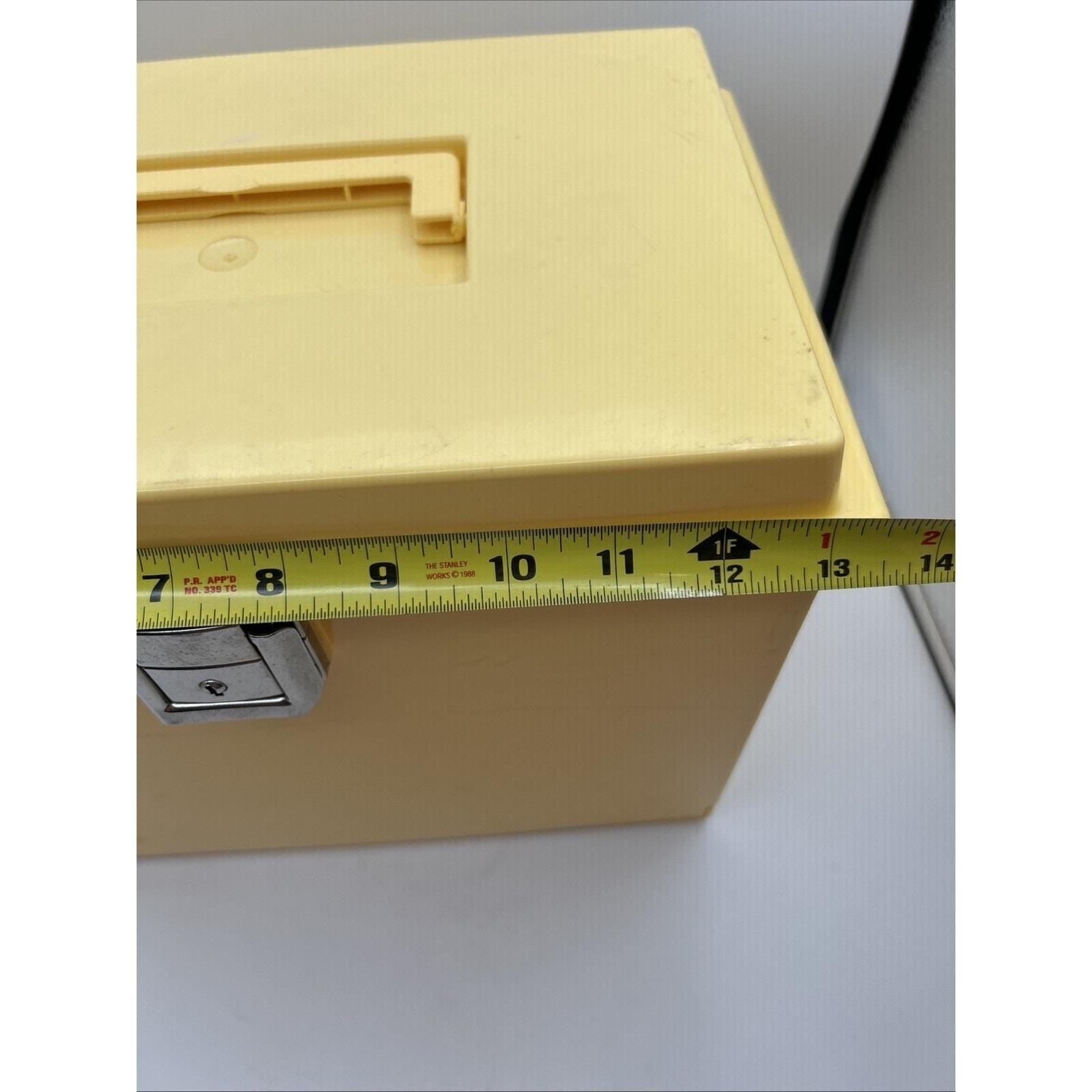 Oxford File-It Portable File Box Large Yellow Plastic Vintage Latch Handle 13×11