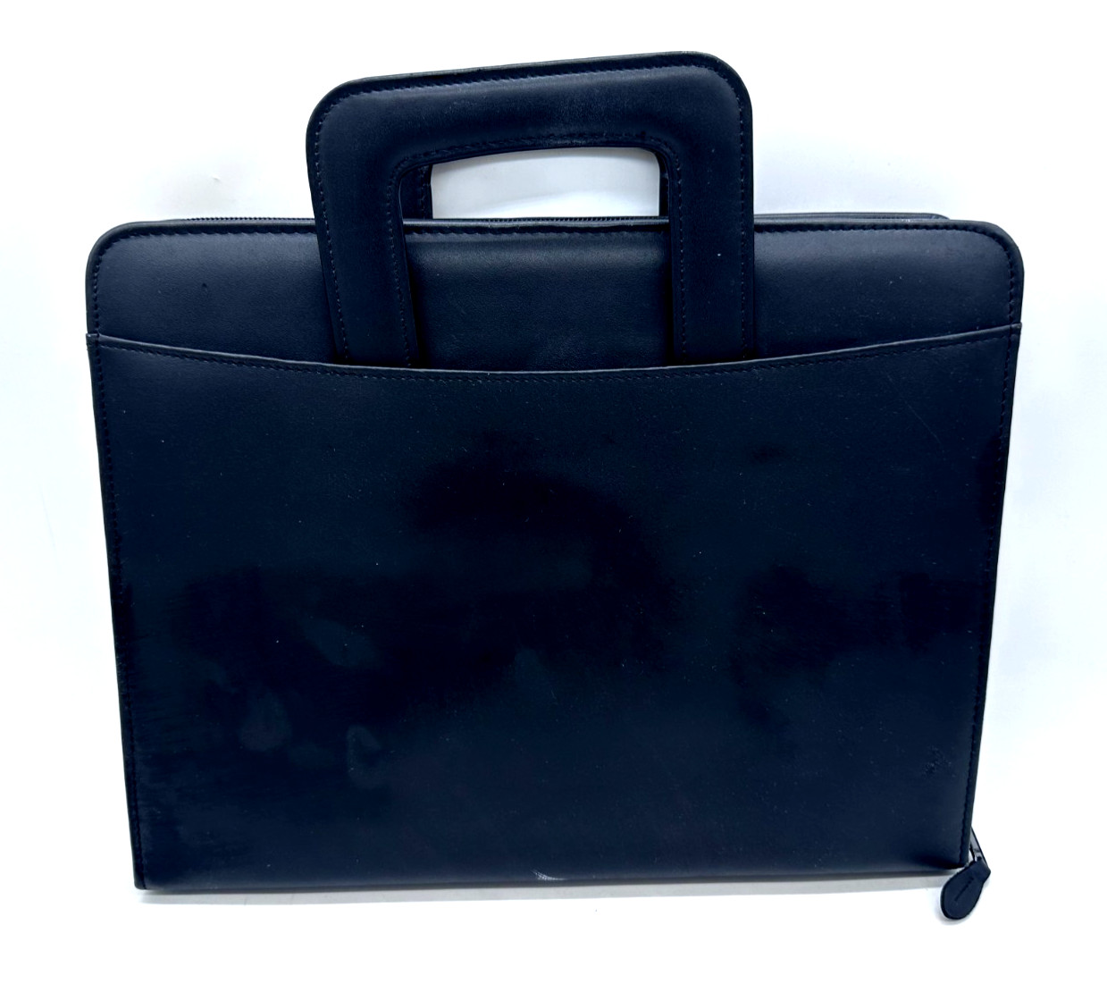VTG Black Leather Zippered Entrepreneur Edition Day Runner with Handles 1988