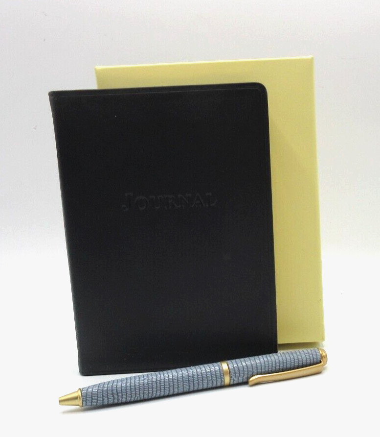 Journal 4×6″ Full Grain Leather Cover 240 Lined Pages Graphic Image $60 NAVY
