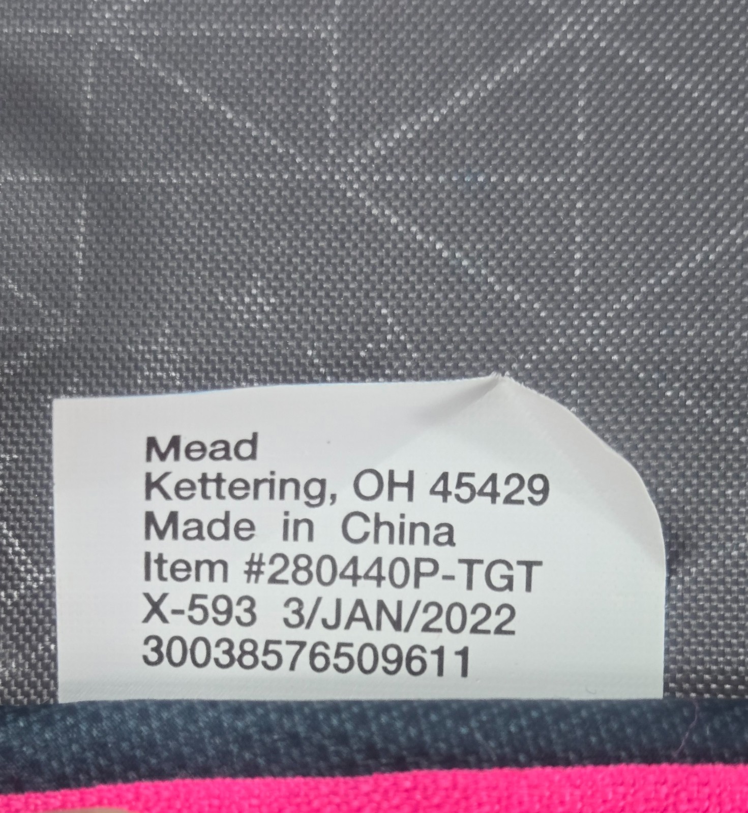 FIVE STAR 1100 Sheet ZIPPER BINDER 2″ Ring 4″ Capacity w/Files Pink & Black VGC
