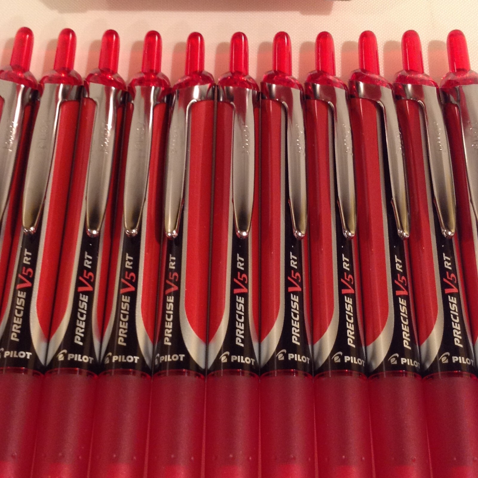 Pilot 26064 Precise V5 Roller Ball Pen Ex Fine 0.5mm RED Ink Retractable 12 ct