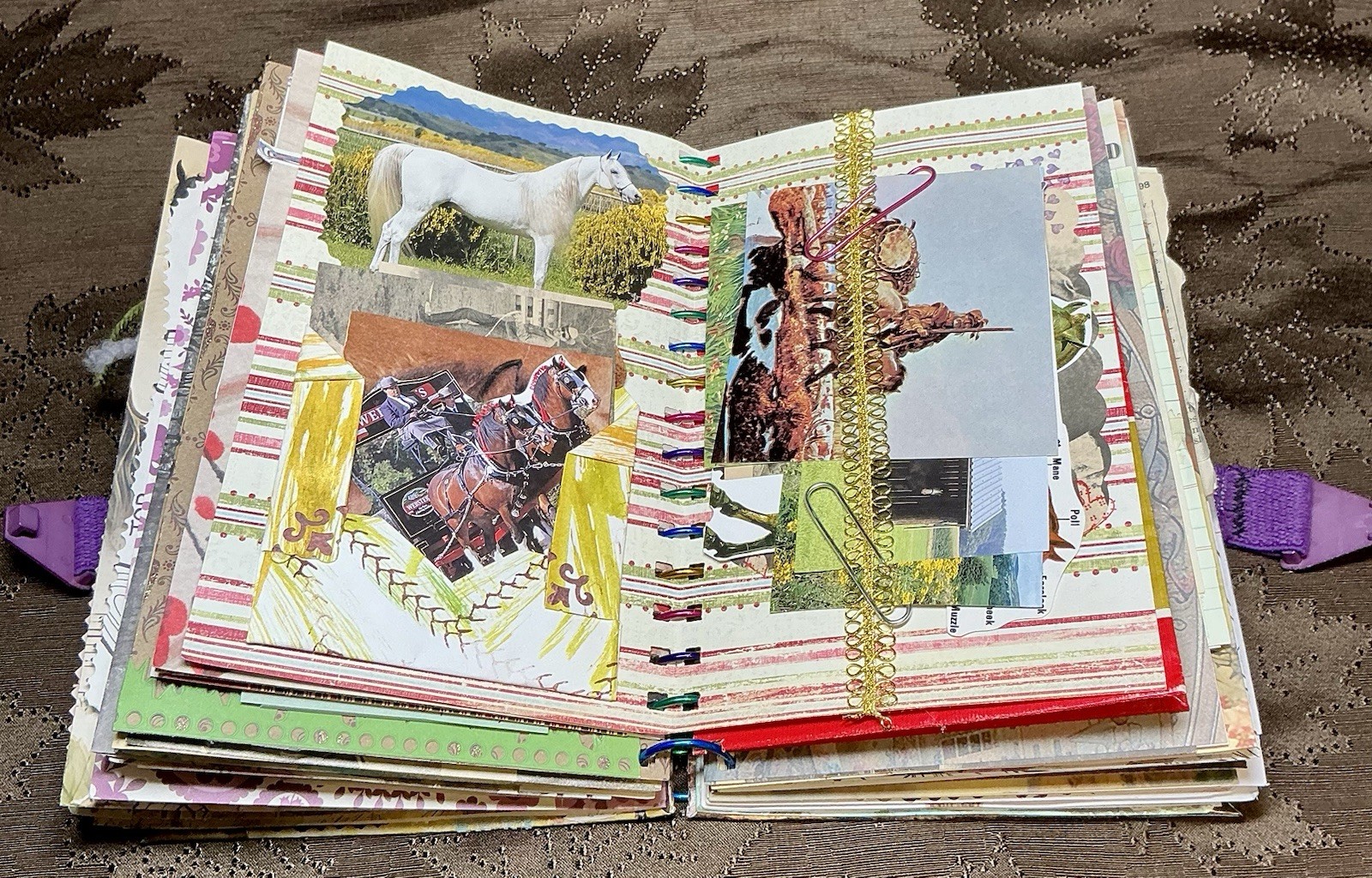 Junk Journal Handmade Chunky Horse Theme Vintage & New Packed W/ Extras