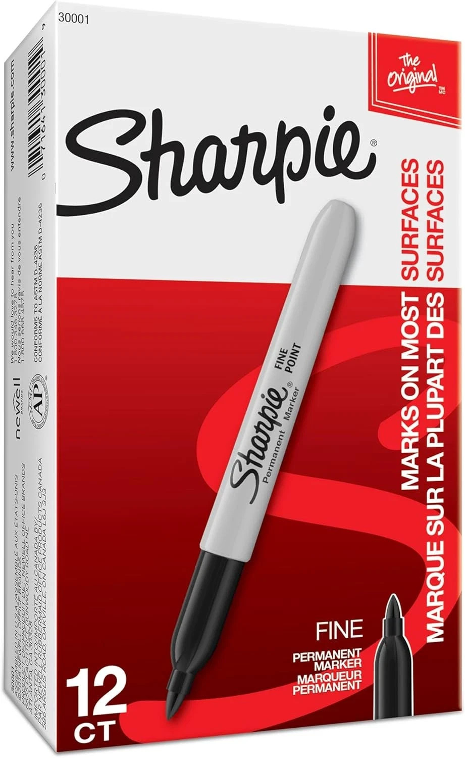 2 Pack Count Sharpie 30001 Fine Tip Permanent Markers 12ct Each Black New
