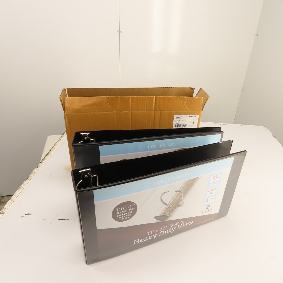 [IN] Place 1388845 24130557 heavy Duty 11″ x 17″ View Binder 3″ Black Lot Of 2