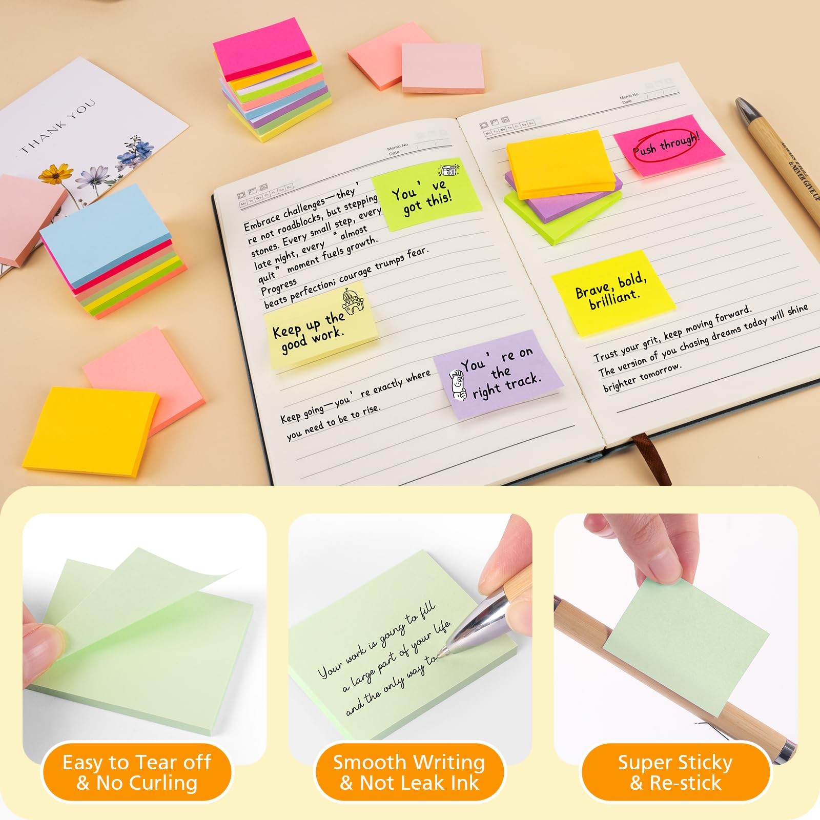 (60 Pack) Sticky Notes 1.5×2 Inches, 12 Bright Colors Self-Stick Note Pads Pr…