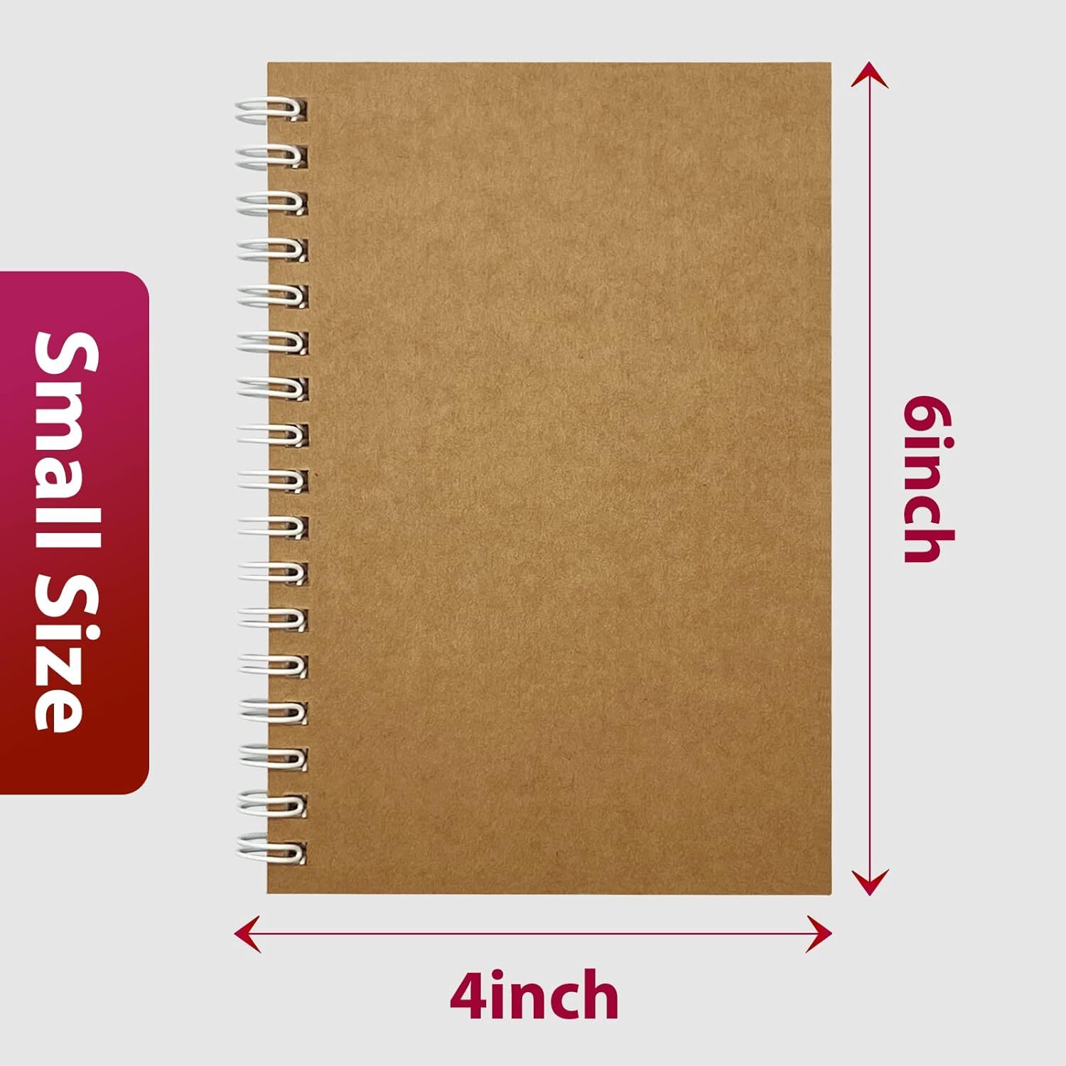 Small Spiral Notebooks 4 X 6 Inch – 4 Pack Mini Pocket Memo Note Pads 80Gsm Pape