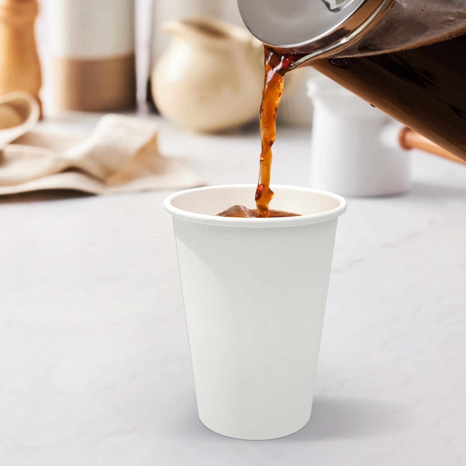 Dealusy 360 Count 12 oz Coffee Cups, Leak-Free Food Safe Paper 12 OZ, White