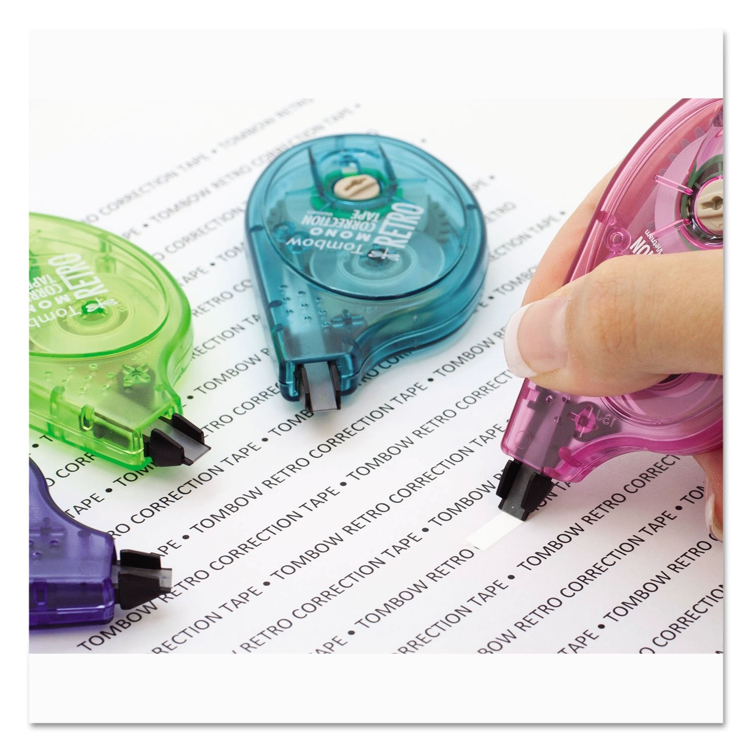Correction Tape 10-Pack, Assorted Colors, Easy Applicator for Instant Fixes
