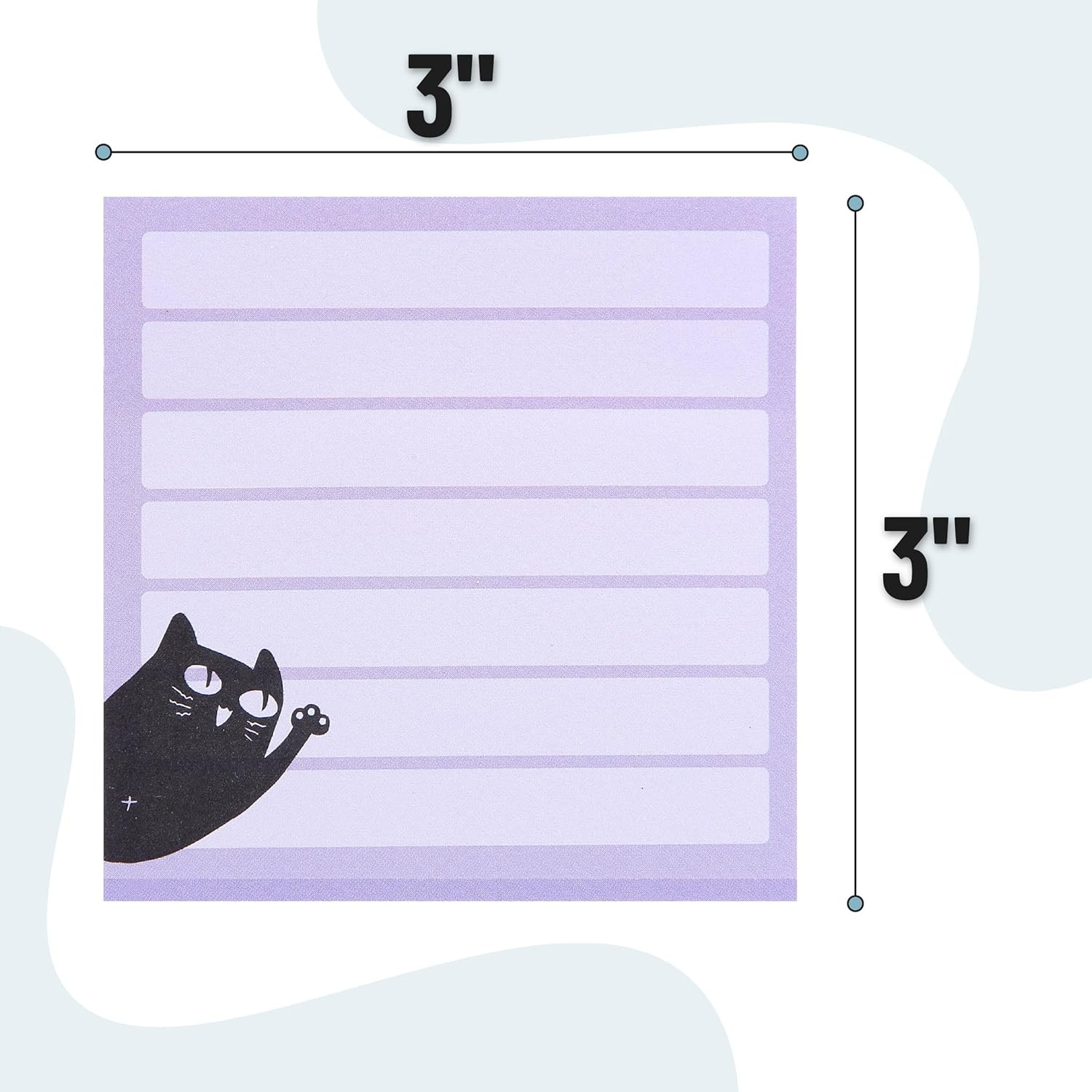 – Black Cat Sticky Notes Set, 3″ X 3″, 6 Pads, 480 Sheets, Black Cat Sticky Note
