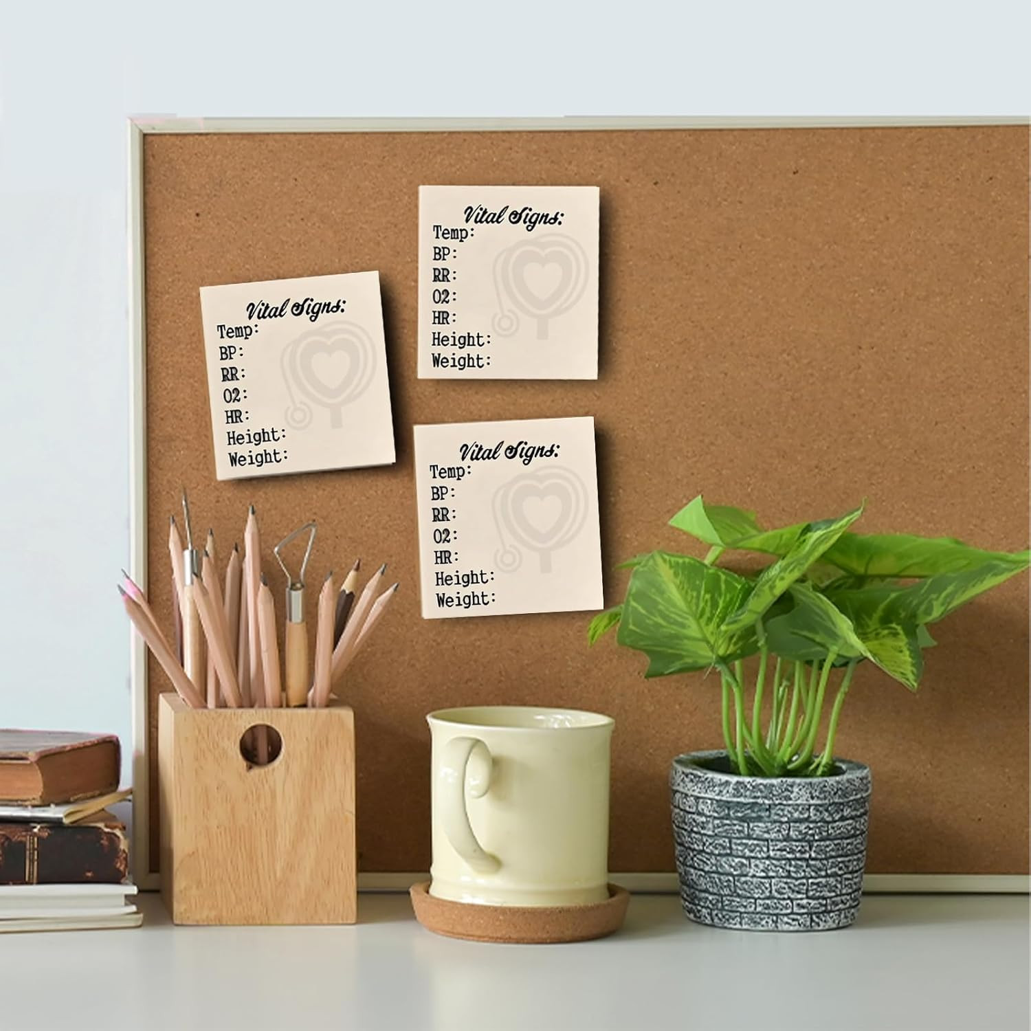 200 Nurse Sticky Notes for Vital Signs – 3″ Health Monitoring Notepad Pack