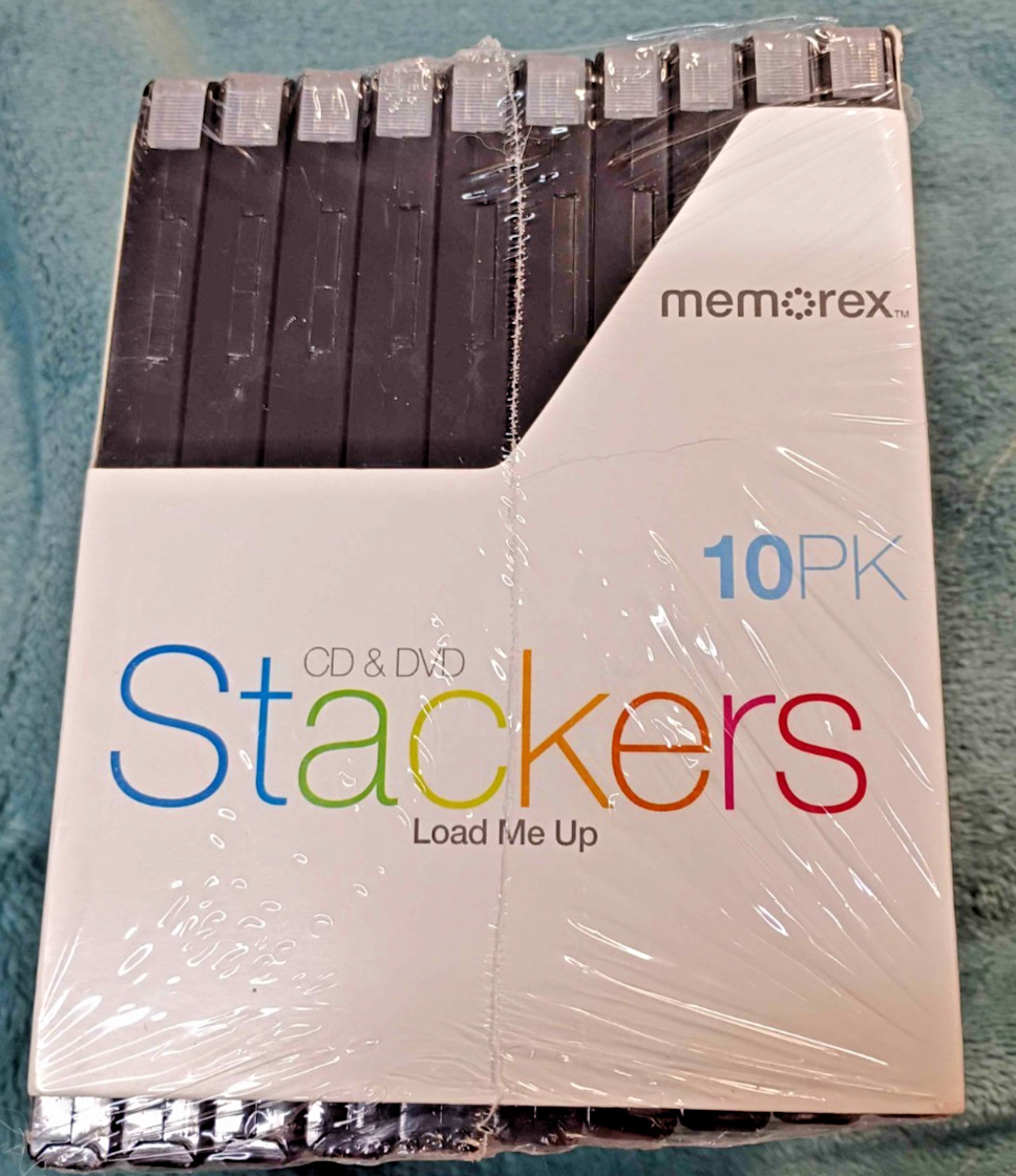 CD/DVD hard cases pack of 10 Memorex Stackers NEW & SEALED