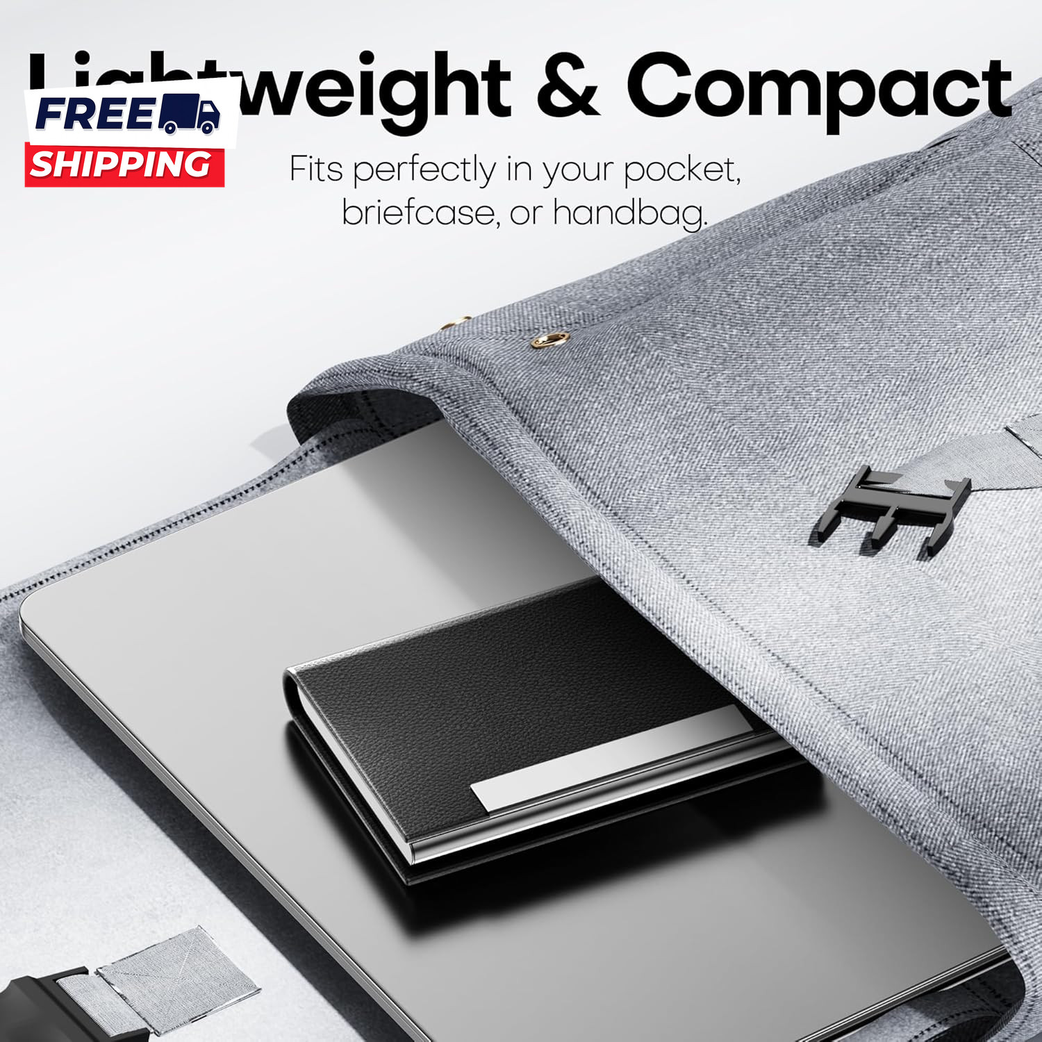 Business Card Holder/ Case Professional PU Leather & Stainless Steel Multi