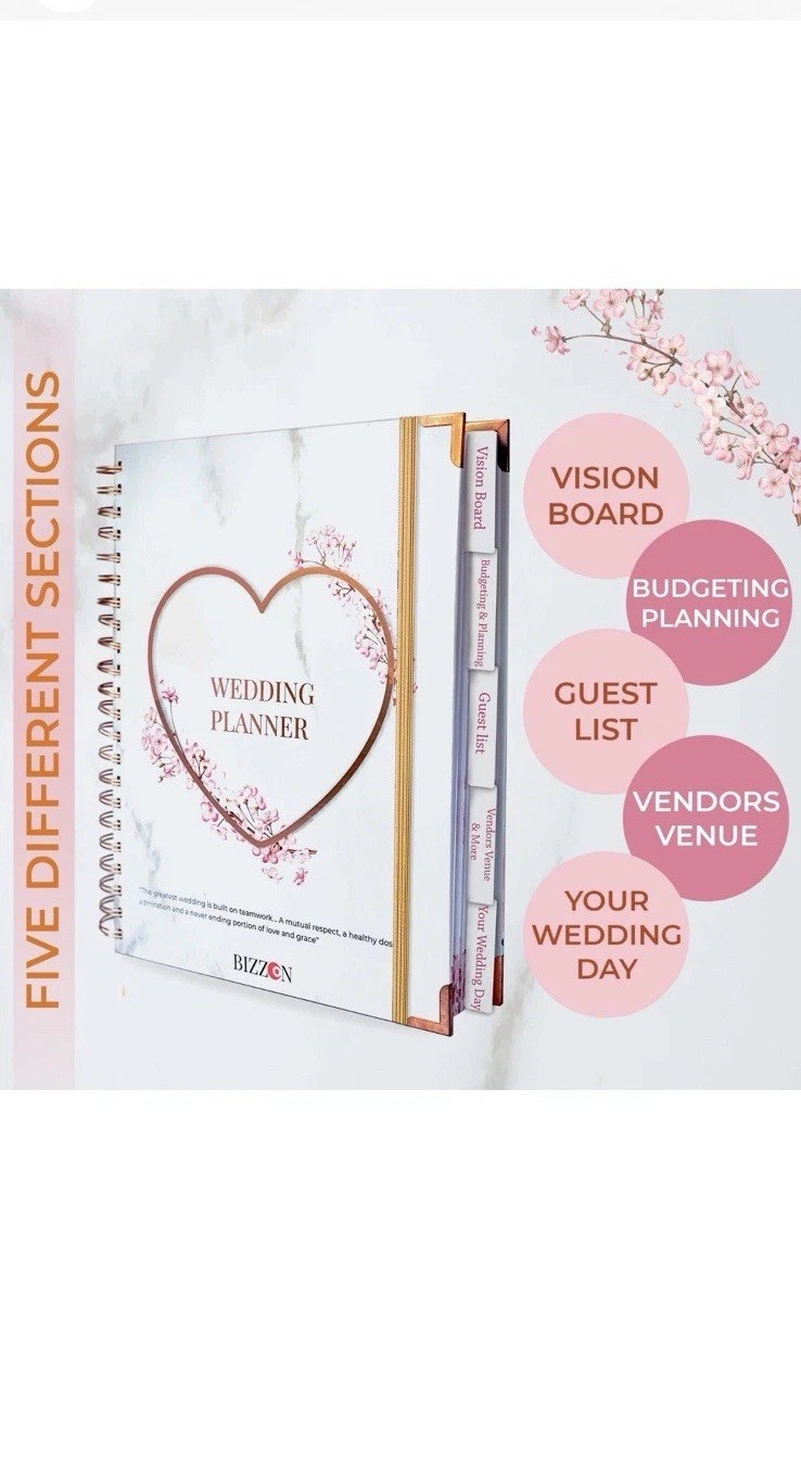 Wedding Planner for Bride 9″ x 11″ – Wedding Planning Book & Organizer