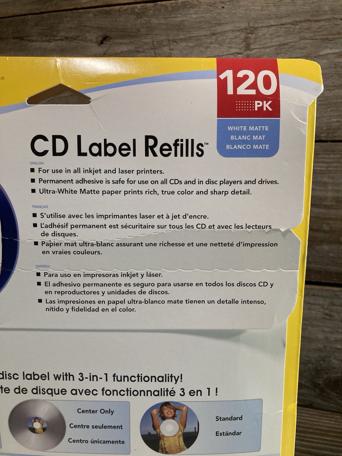 Memorex CD Label Refills – 300 Count Package – White – Sealed and Unopened