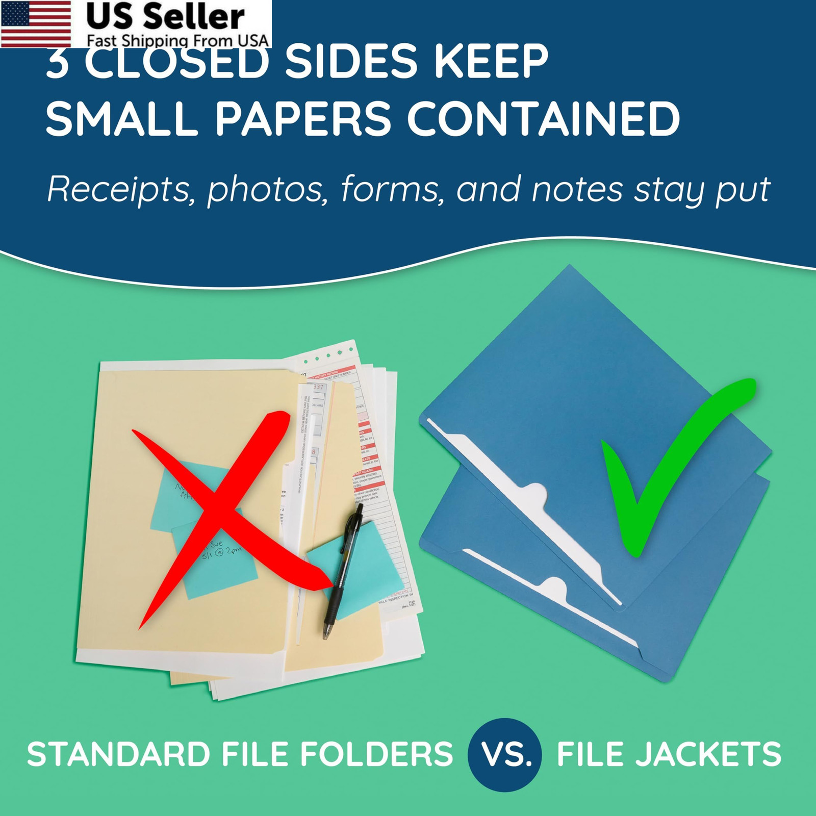 Blue Summit Supplies File Jackets Letter Size 1 Inch Letter, Assorted