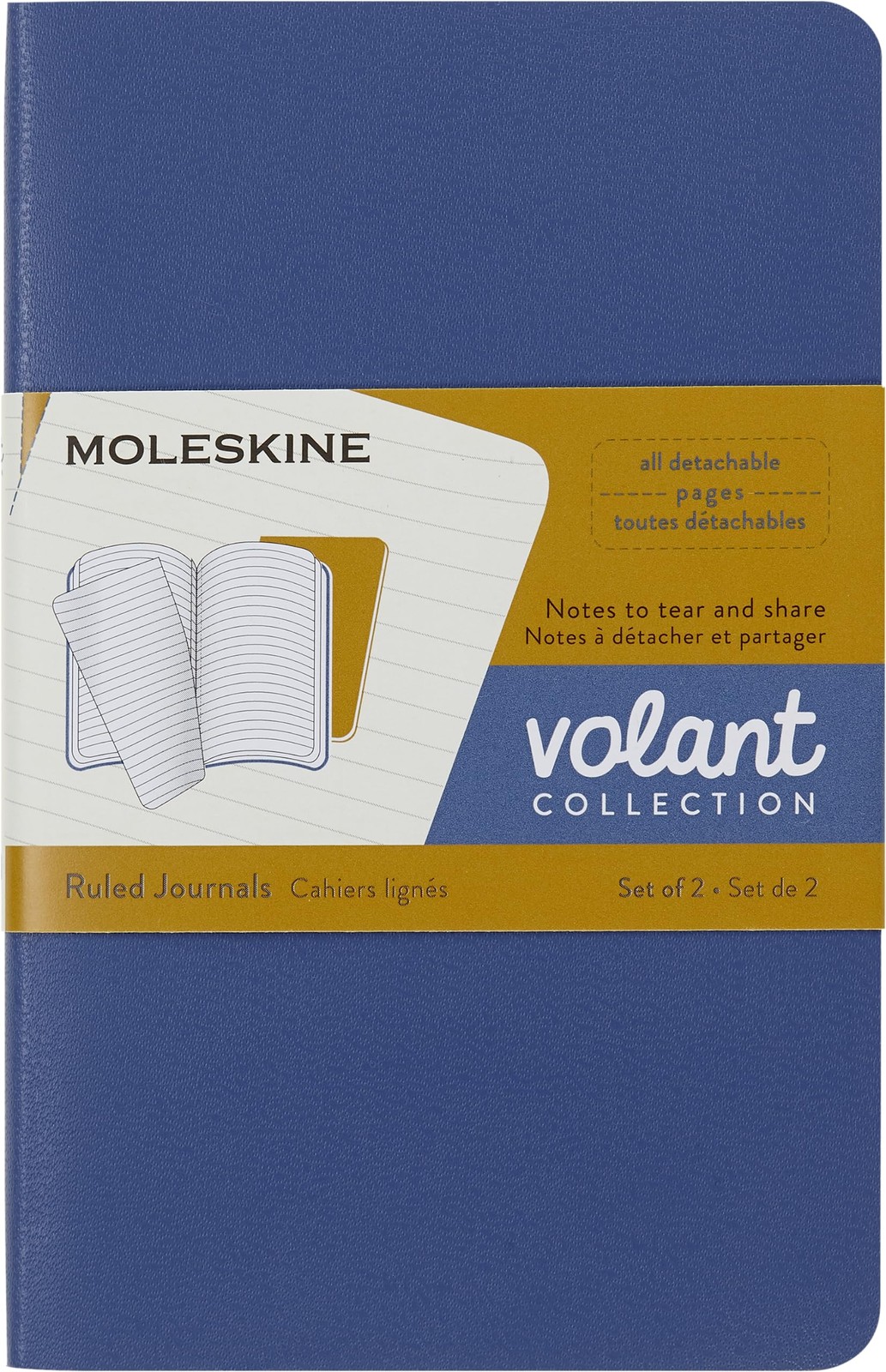 Moleskine Volant Journal, Pocket, Forget-Me-Not Blue / Amber Yellow