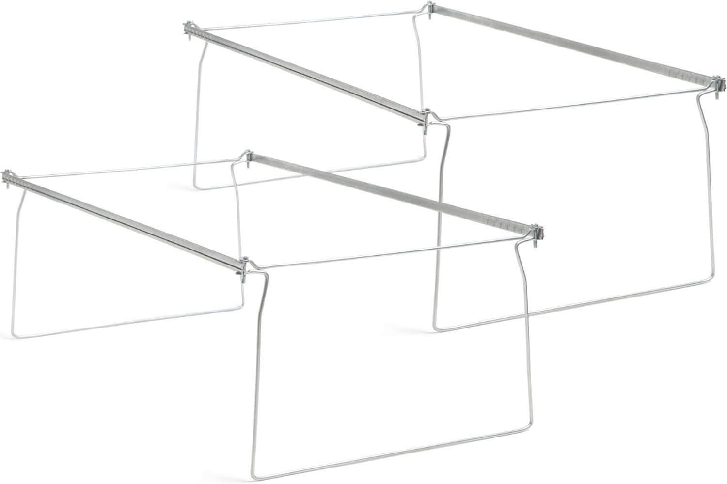Smead Steel Hanging File Folder Frames, 2 Count, Gray, Adjustable Depth 23″ to 2