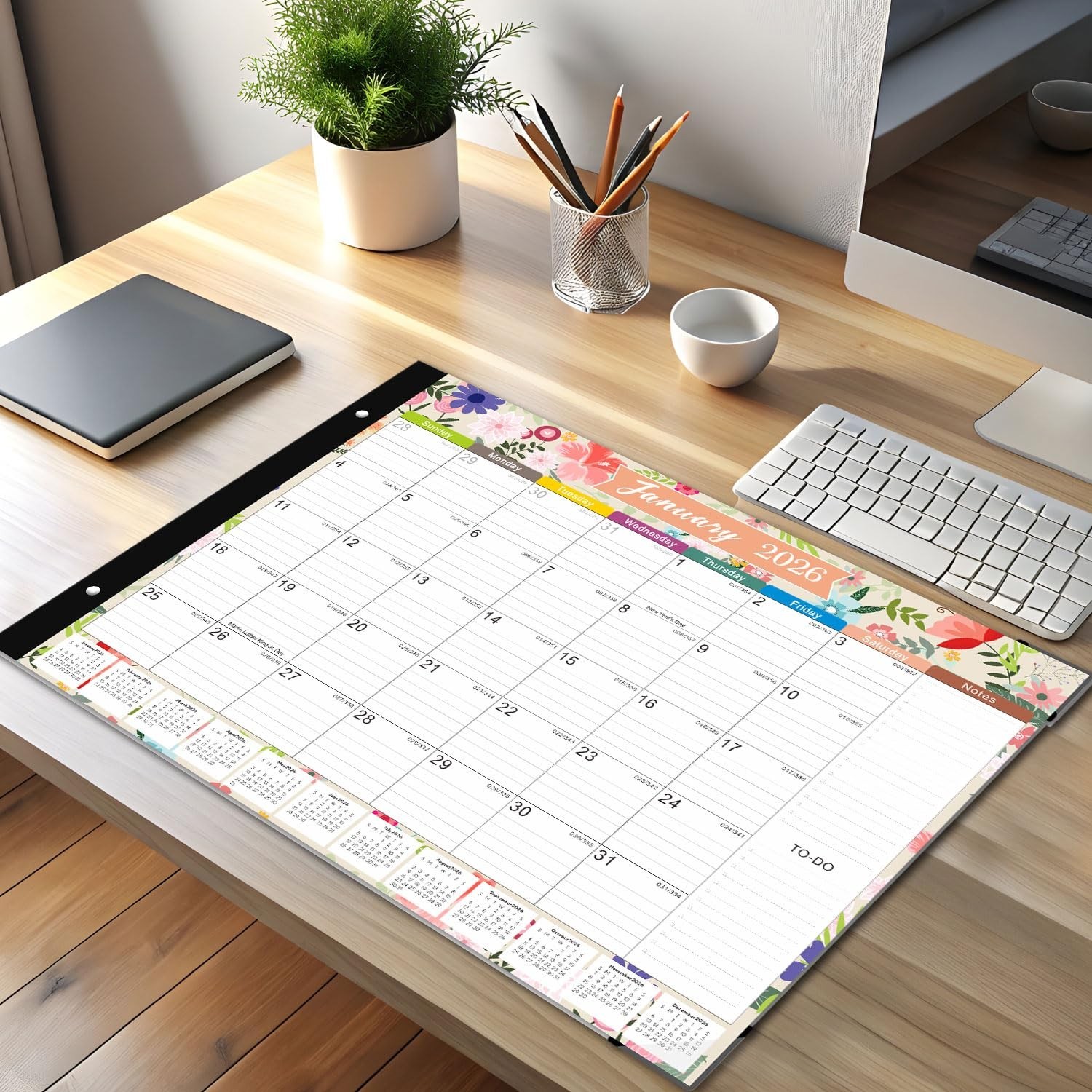 Desk Calendar 2026-2027 – 22″ x 17″ Large Desk calendar – 18 Mouths From Janu…