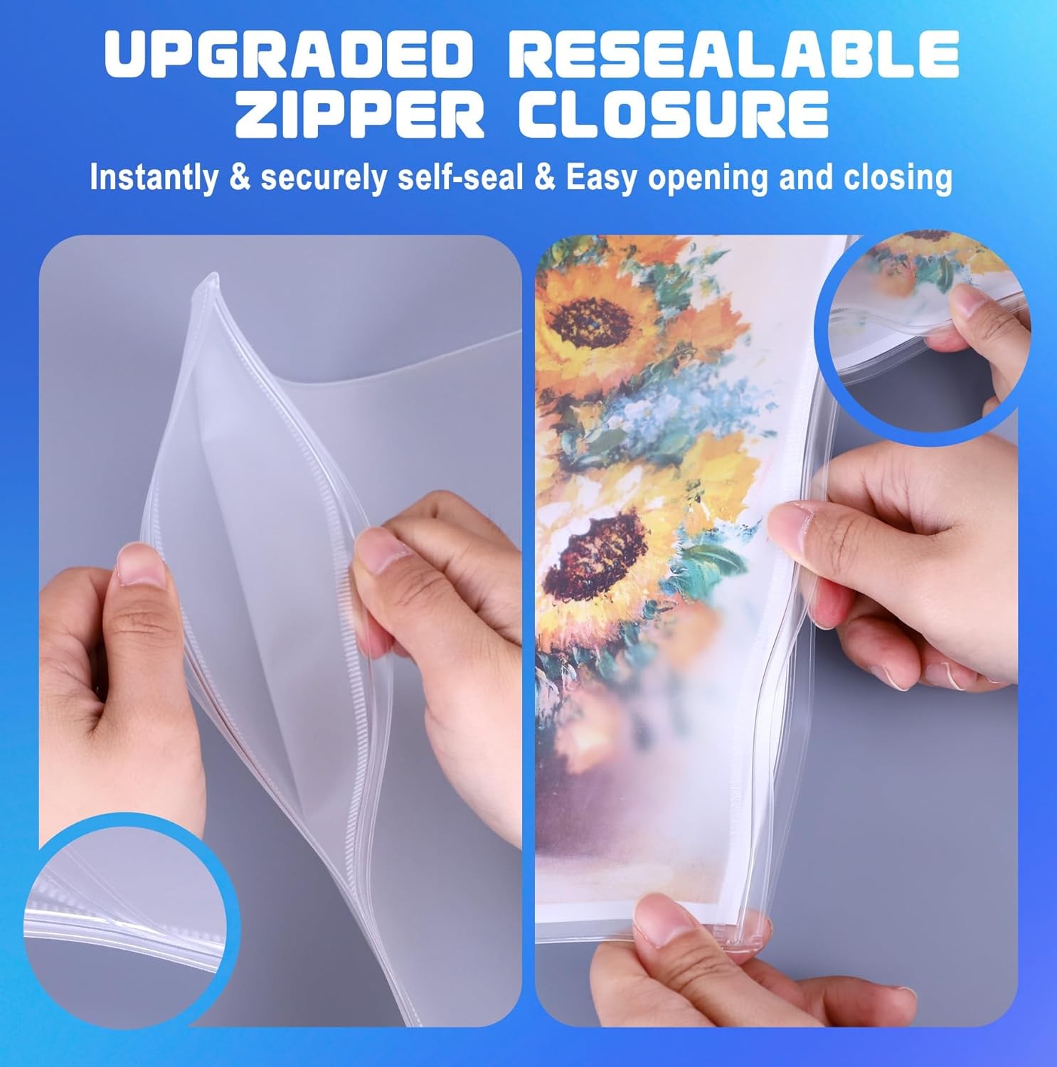 10 Pack Letter Size Binder Pockets 3 Ring Binder Zipper Pouch, 3-Hole Waterproof