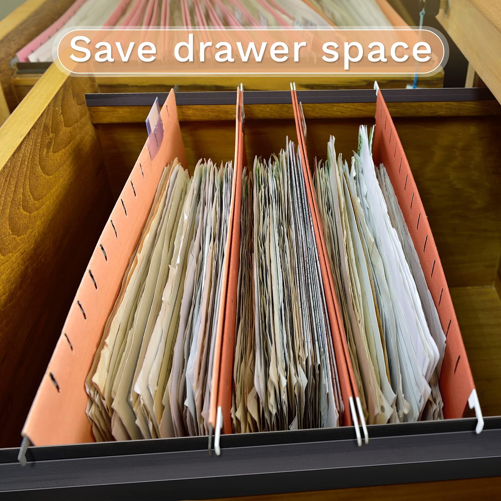 Hanging File Rails 2 Pieces PVC Black Cabinet Rails for Drawer Rack