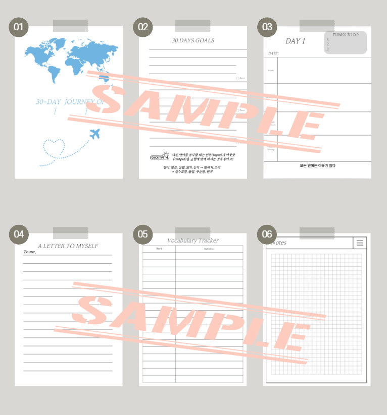 30-Day Language Diary (Study Planner for language)