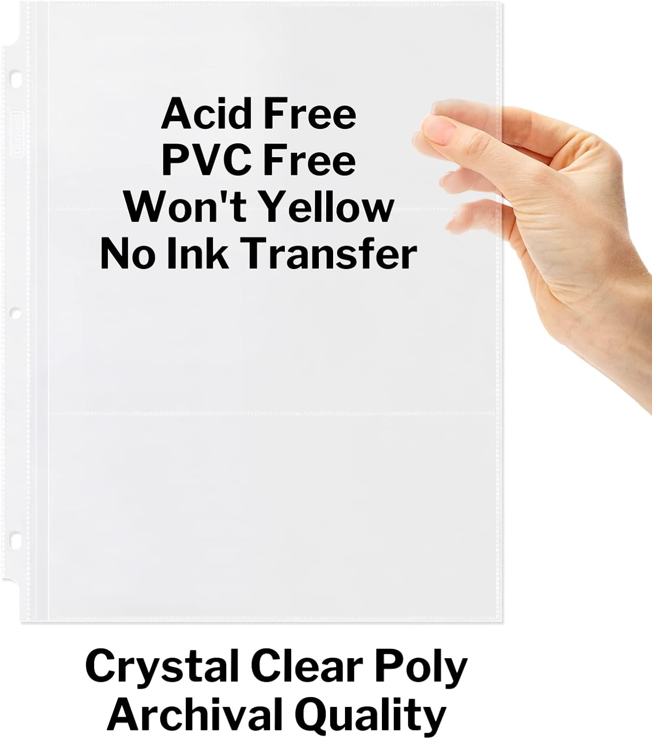 Binder Currency Sleeves for Collectors – (50 Pack), Acid-Free 3-Pocket Clear Pla