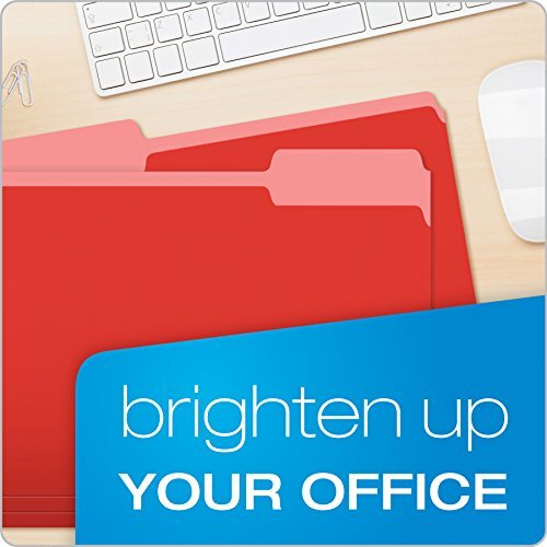 Two-Tone Color File Folders Letter Size Red 1/3 Cut 100 per box 152 1/3 RED