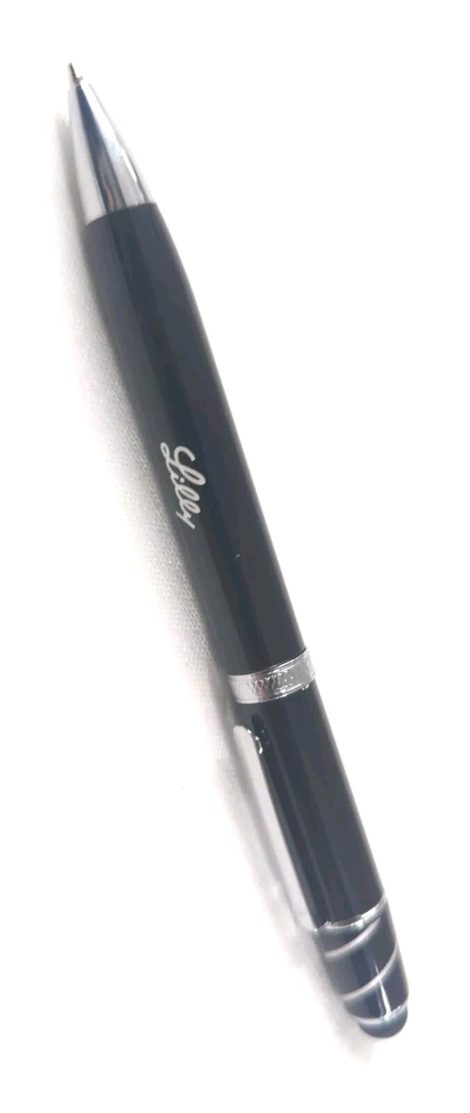3ct pen Lot: Misprint Executive Metal Fidget Spinner Pens w/Stylus: BLACK