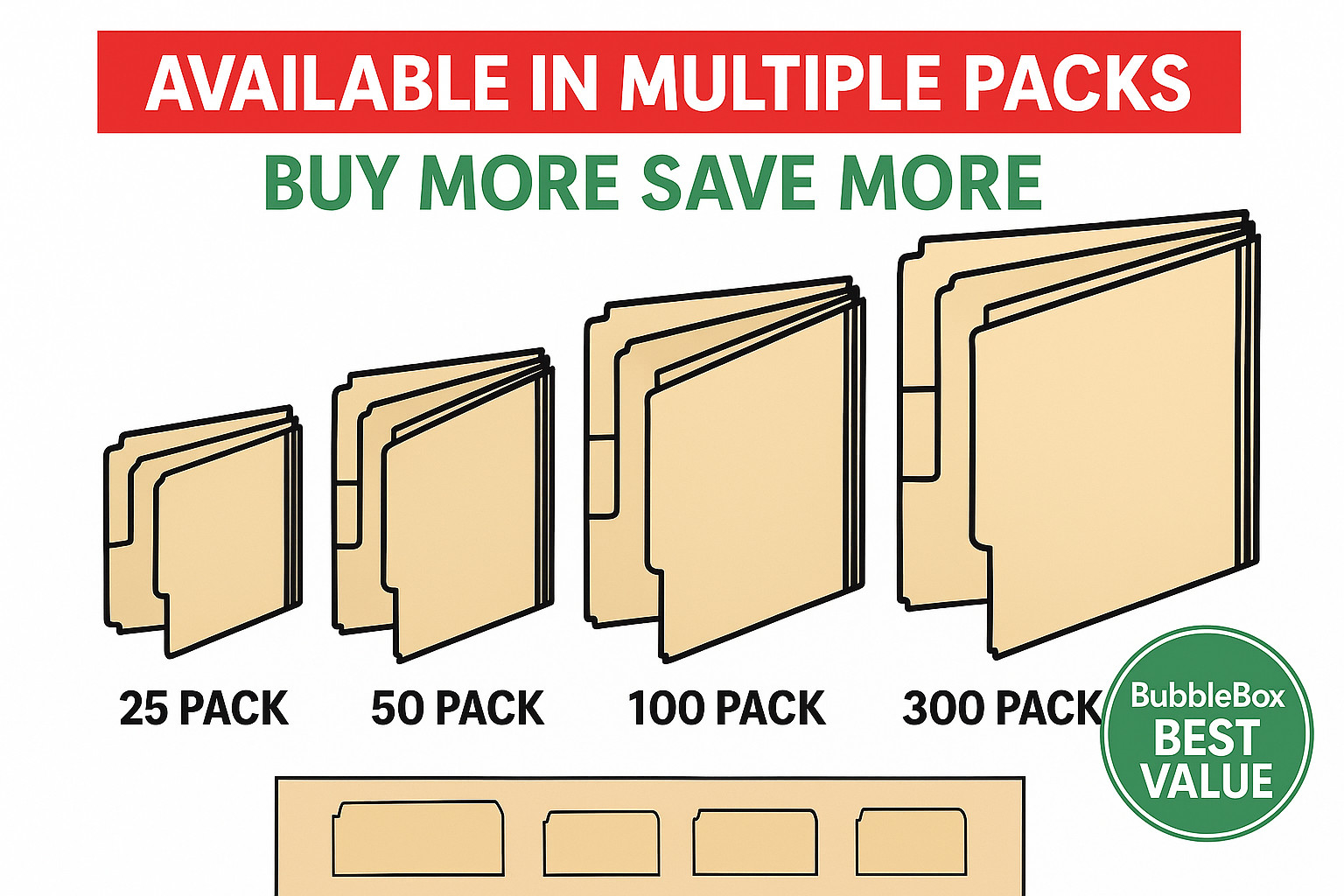 Pendaflex Manila File Folders Letter 1/3-Cut Tabs 11 Pt Stock 50 Pack BubbleBox
