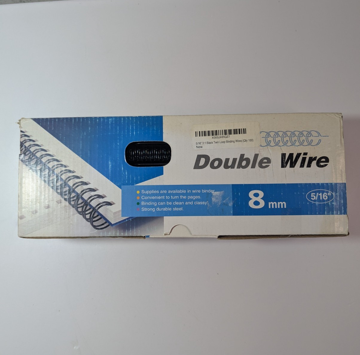 Black Double Loop Binding Wires 5/16 Inch/8 mm 3:1 32 Loop 100 pcs NEW