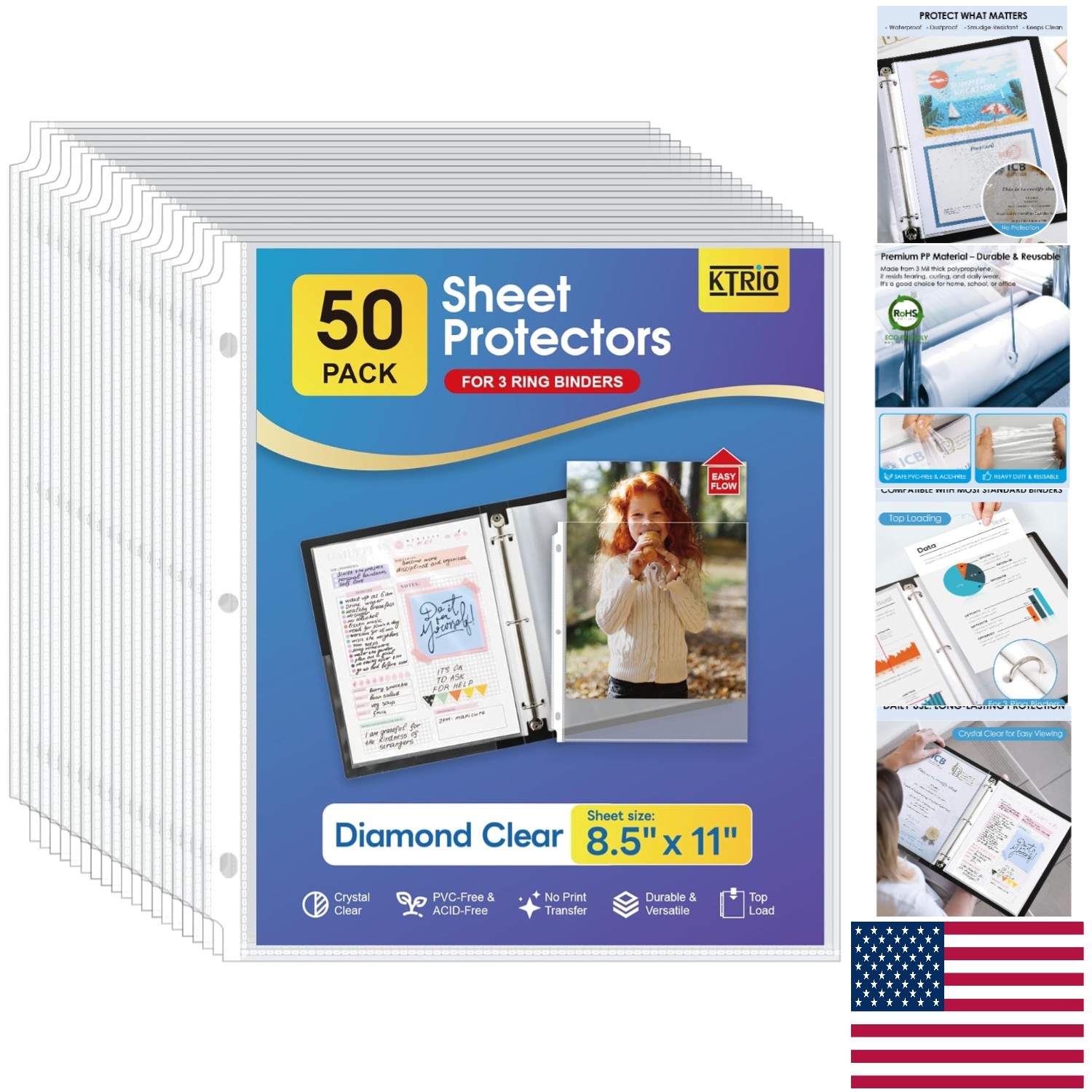 Polypropylene Document Protectors 8.5 x 11 Inch – 50 Count Collection
