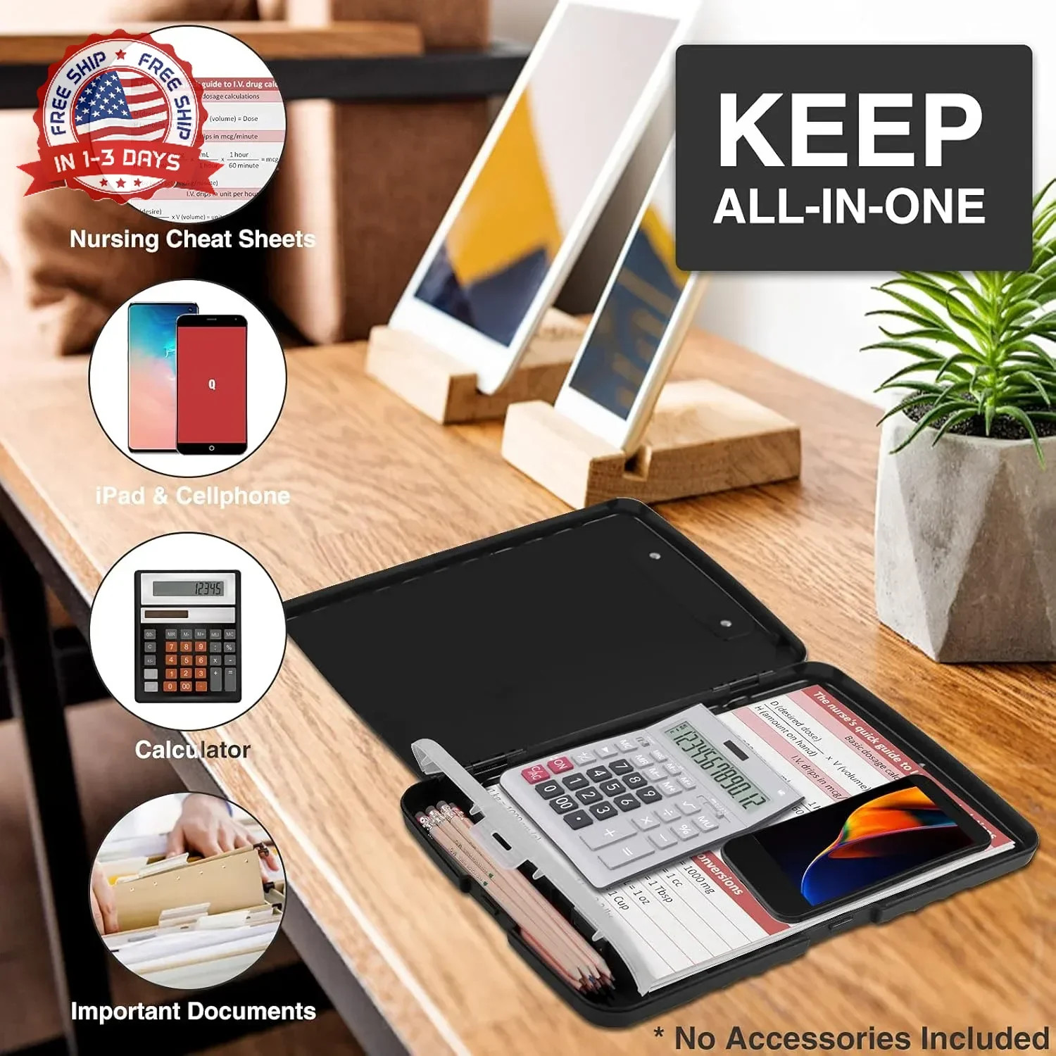 Sooez Clipboard with Storage, Clip Board 8.5 x 11 with Pen Holder, Plastic Organ