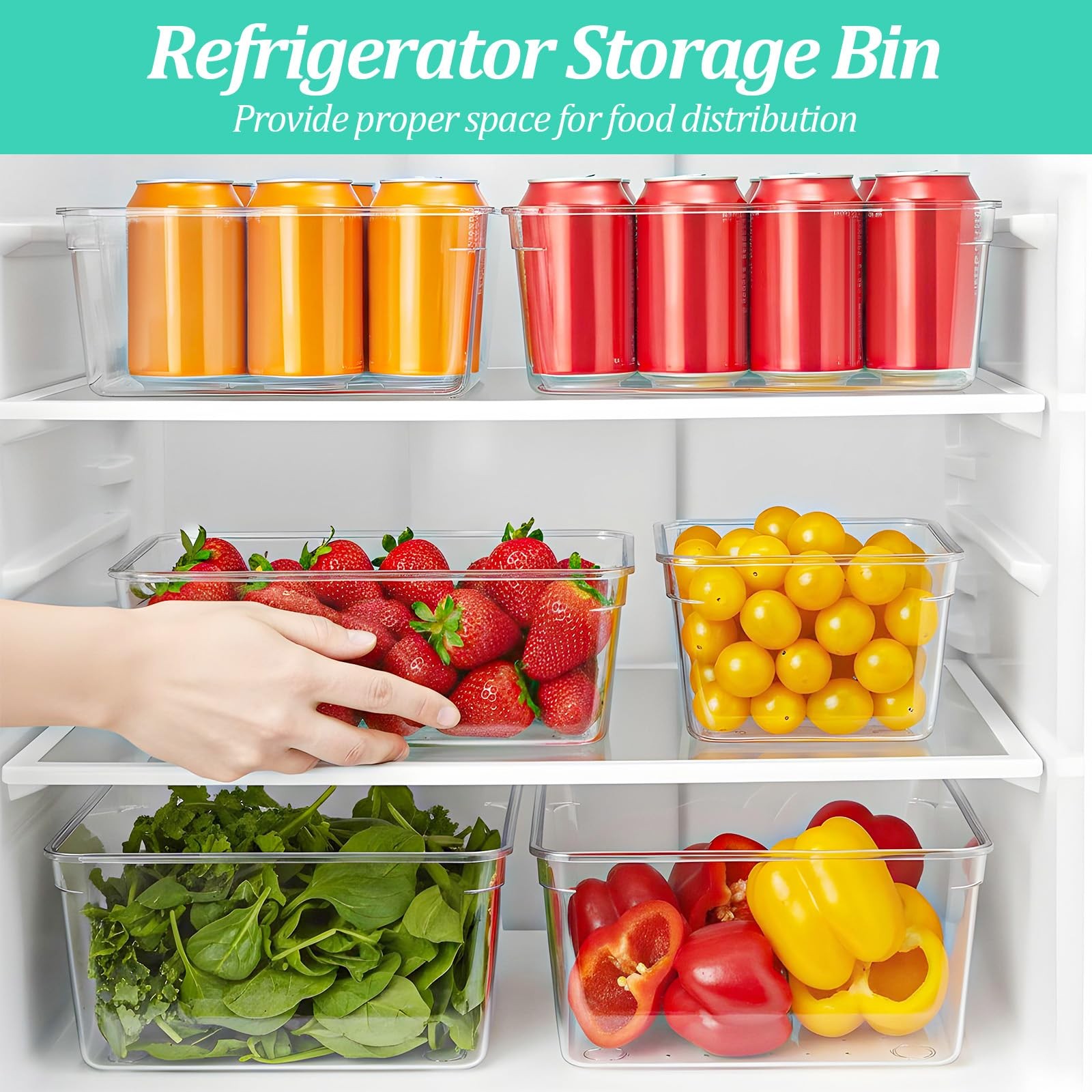 16 Pack Plastic Drawer Organizers Set, 5-Size Kitchen and 6 Pack, Clear