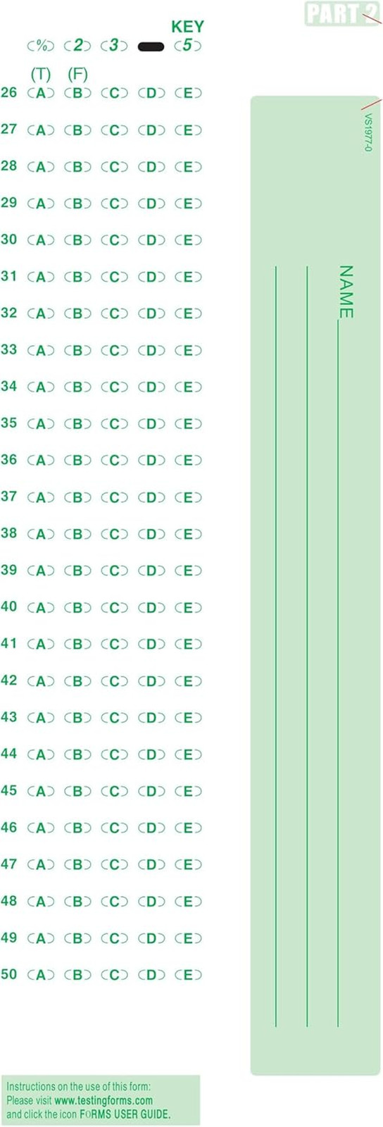 TEST-889E 889 E Compatible Testing Forms (500 Sheet Pack)