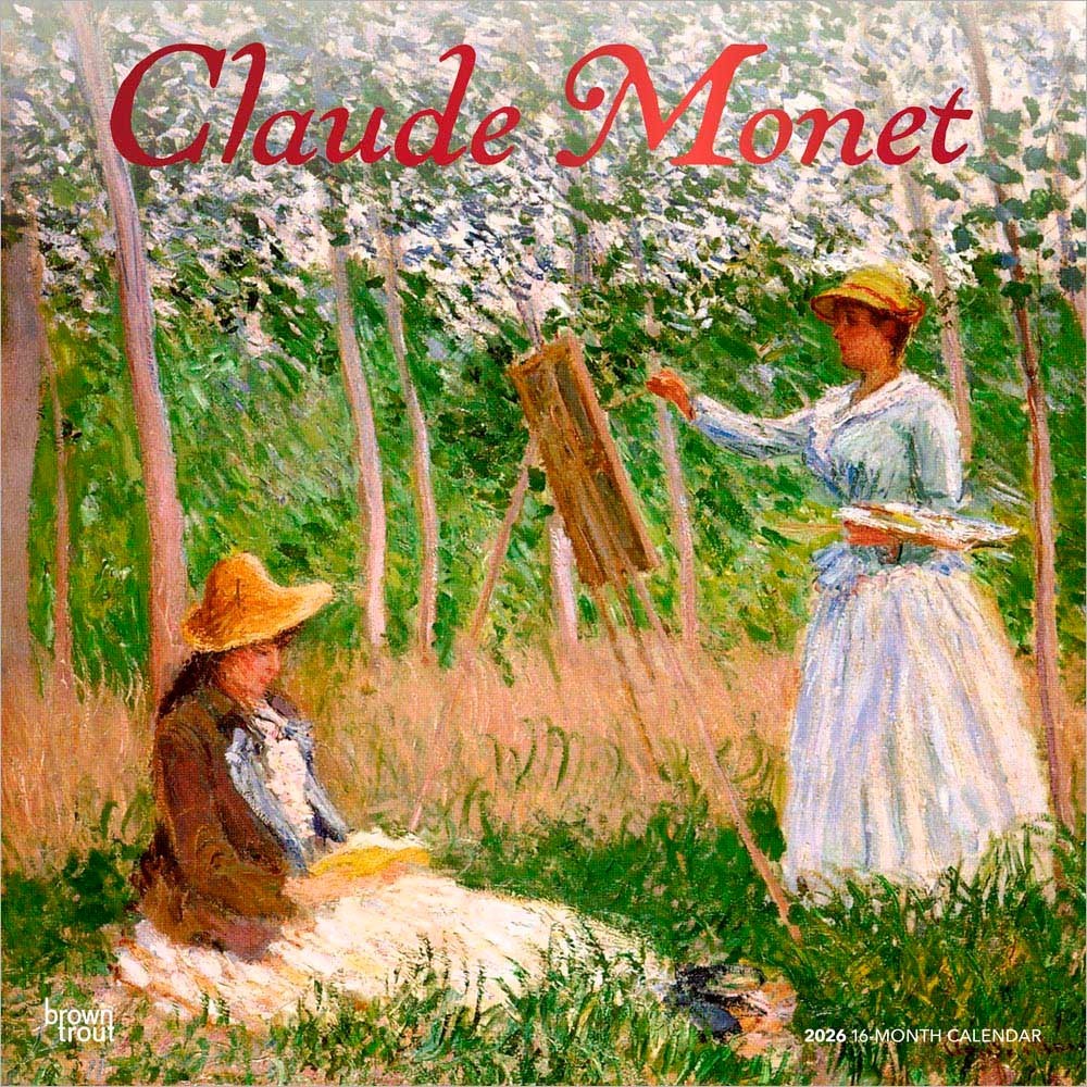 Claude Monet | 2026 12×24″ (Hanging) Monthly Square Wall Calendar | Plastic-Free