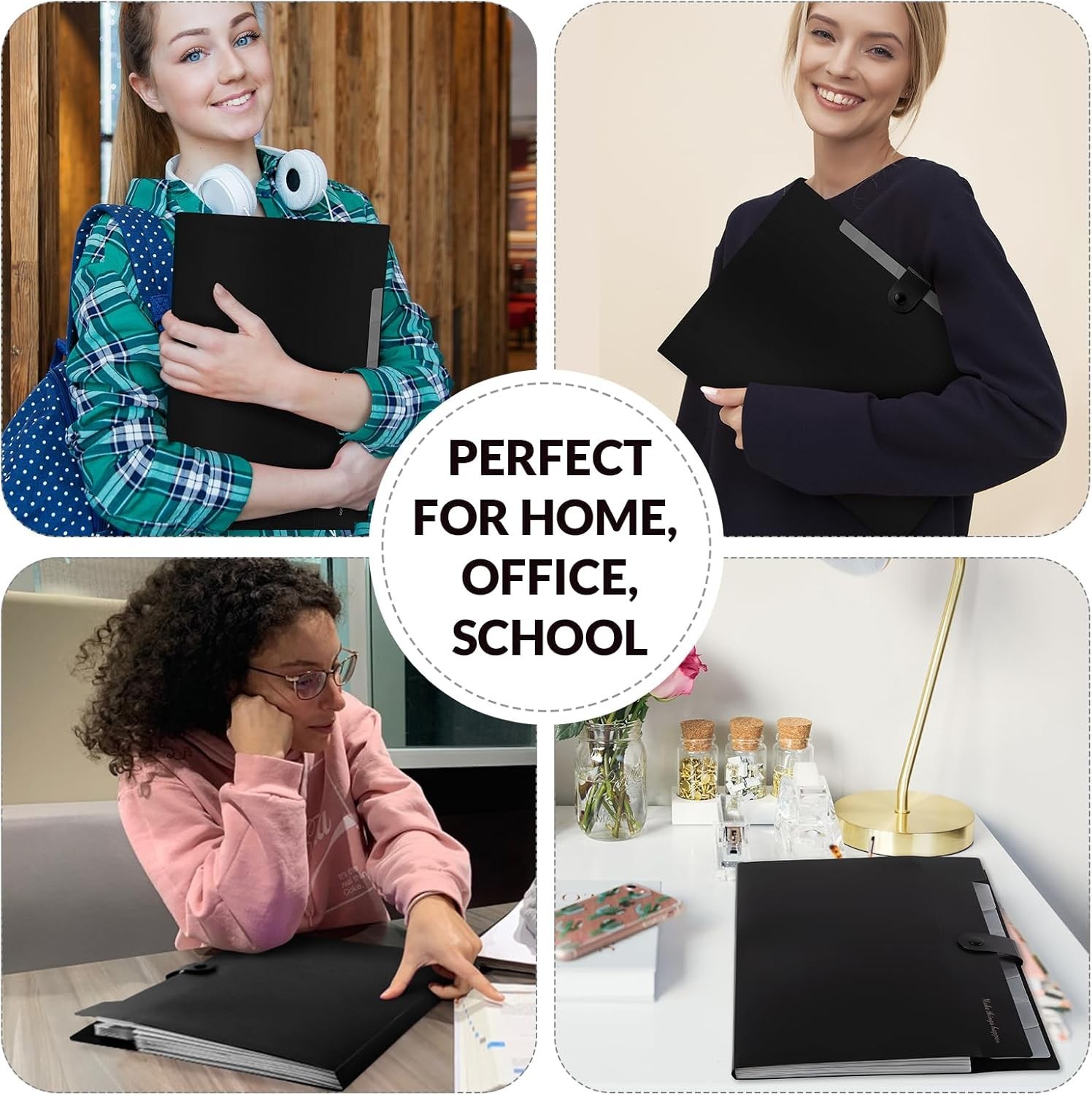 Polypropylene File Organizer for A4 and Letter Size with Durable Snap Closure