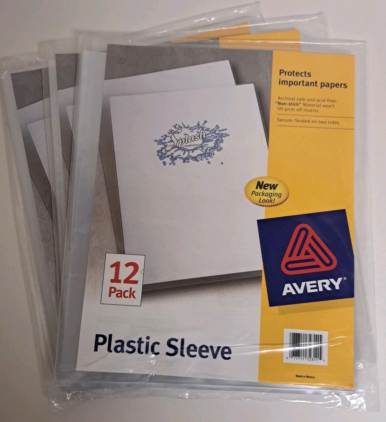 Avery Plastic Document Sleeves, 8-1/2″ x 11″, 12 Sheets, Lot 3 Pkgs Acid Free