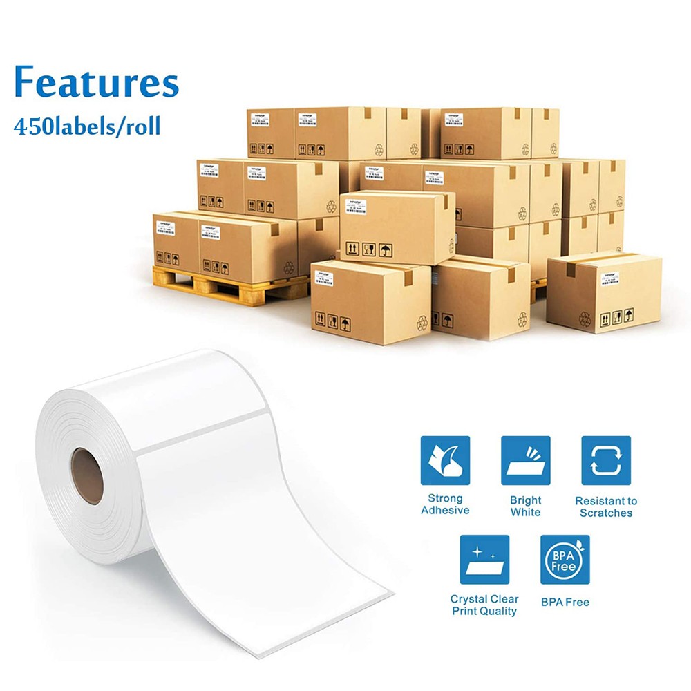 2-20 Rolls 4″ x 6″ Direct Thermal Shipping Labels 450 per Roll For Zebra Printer