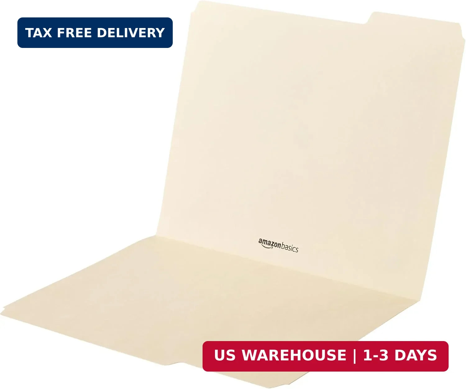 Amazon Basics Sturdy File Folders with Reinforced Tabs for Filing and Organizati