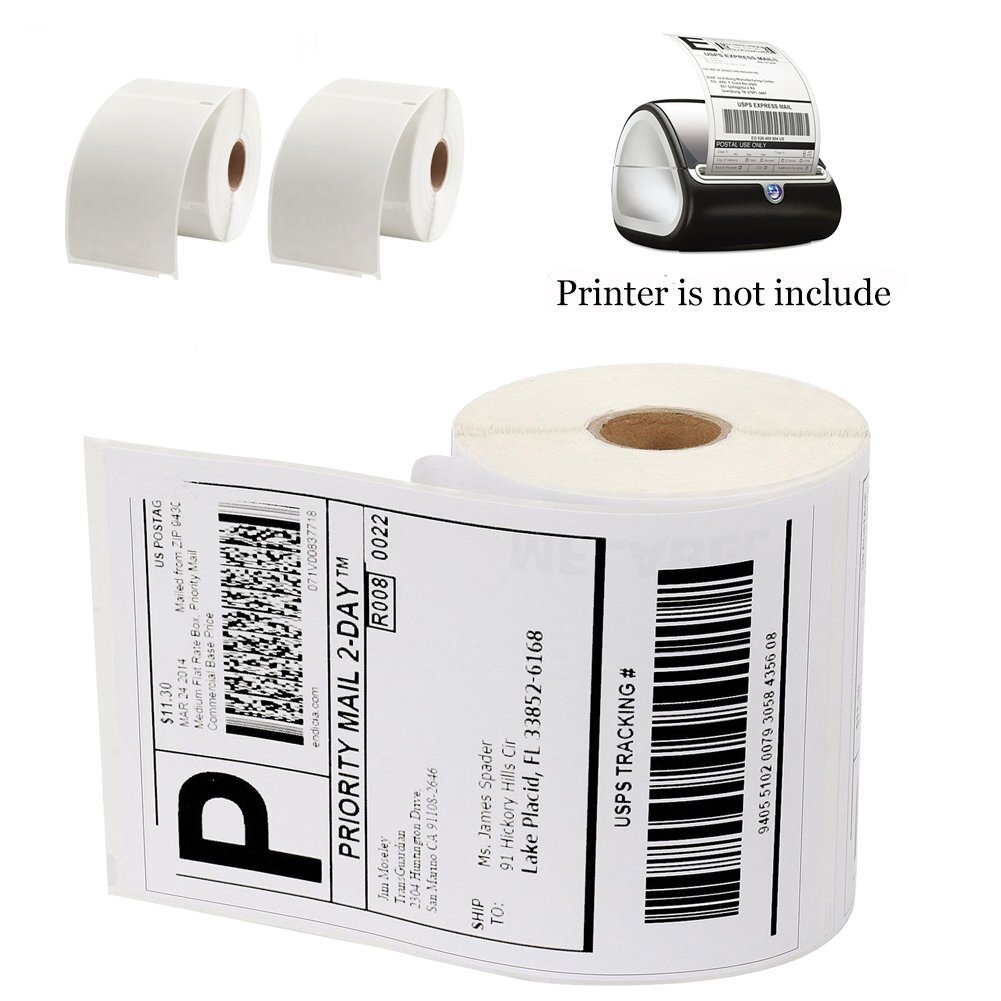 2 Roll Dymo 4XL 4X6 Direct Thermal Shipping Labels 220 / Roll 1744907 Compatible