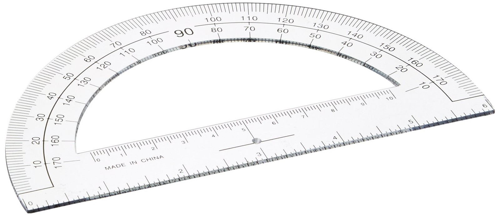 Sparco Plastic Protractor, 6-Inch Long, Clear (SPR01490) DESIGN 1,