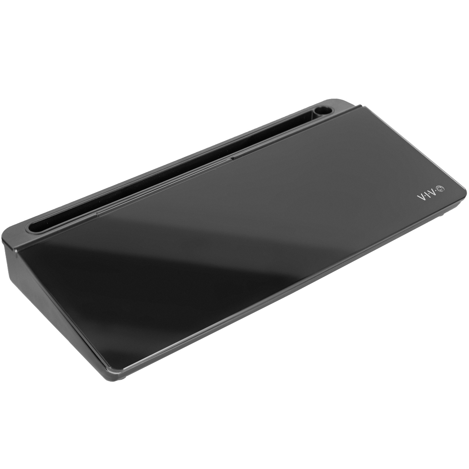 VIVO Black Desktop Dry Erase Board w/ Hidden Storage, 16″ x 7″ Glass Whiteboard