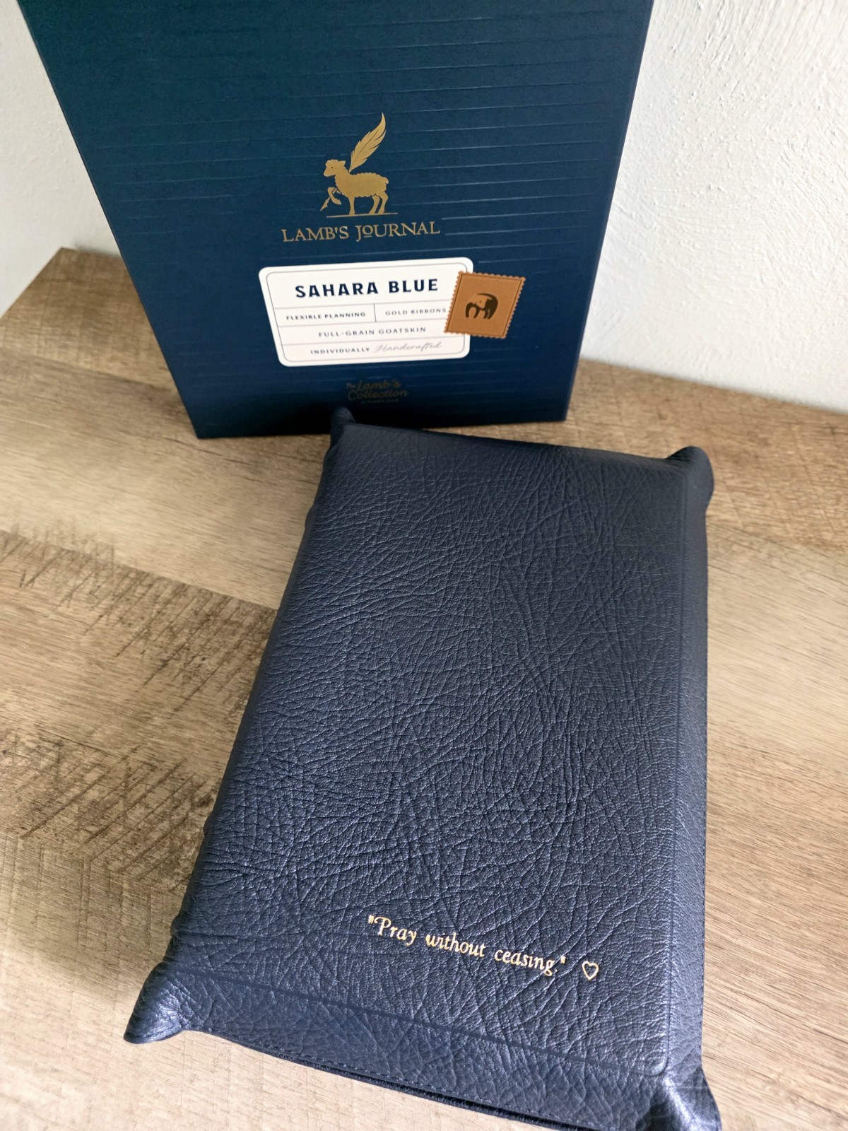 Humble Lamb Lamb’s Journal Sahara Blue Full-Grain Goatskin Leather, Illustrated