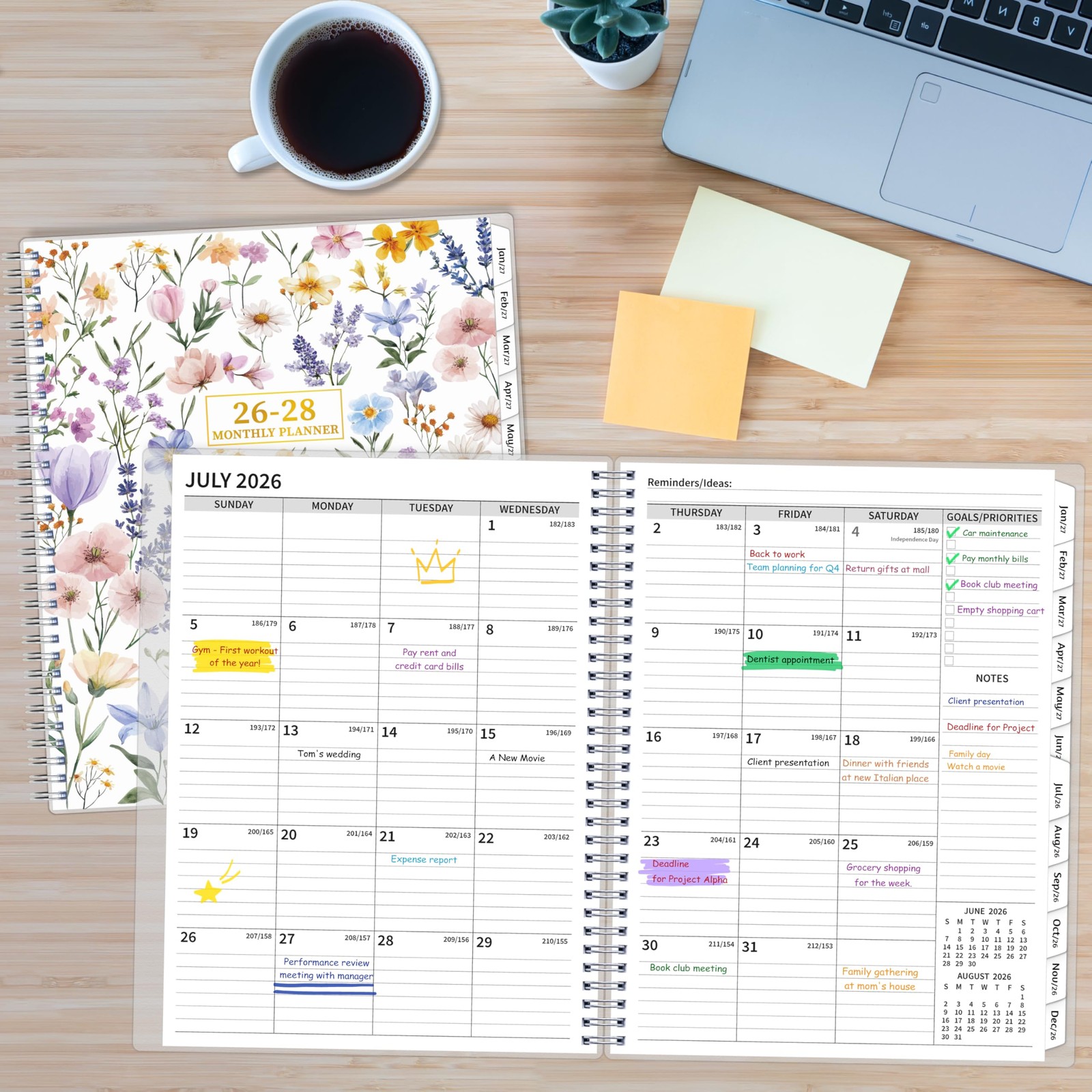 2026-2028 Monthly Planner 2 Year Calendar Jul 2026-Jun 2028 8.5×11 Large