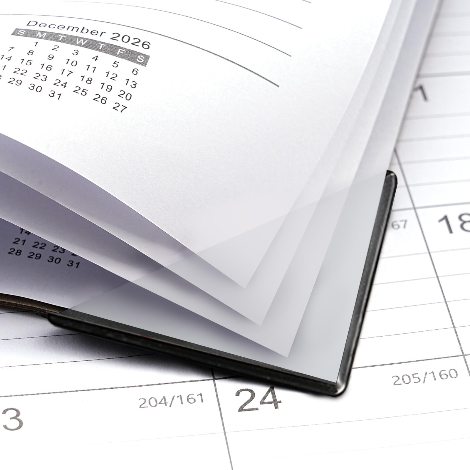 2026-2027 Desk Calendar – July 2026 – Dec 2027, 18 Months 17″ x 12″, black
