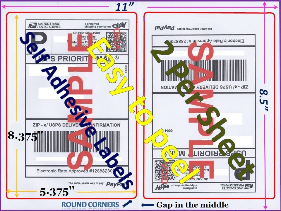 600 Round Corners Self Adhesive Shipping Labels 8.5×5.5
