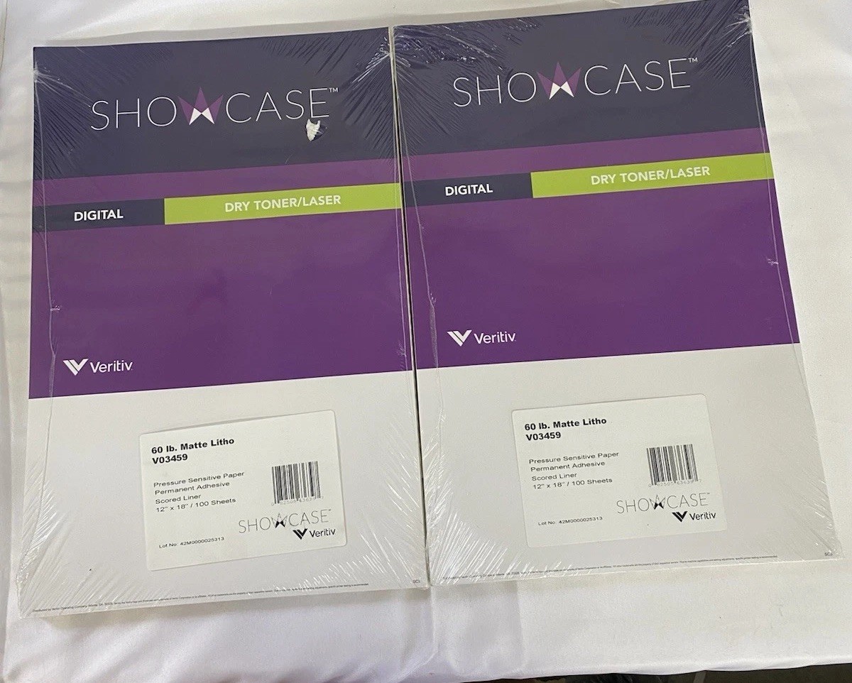 Showcase 60-lbs White Matte Litho Scored Pressure Sensitive Paper 12×18